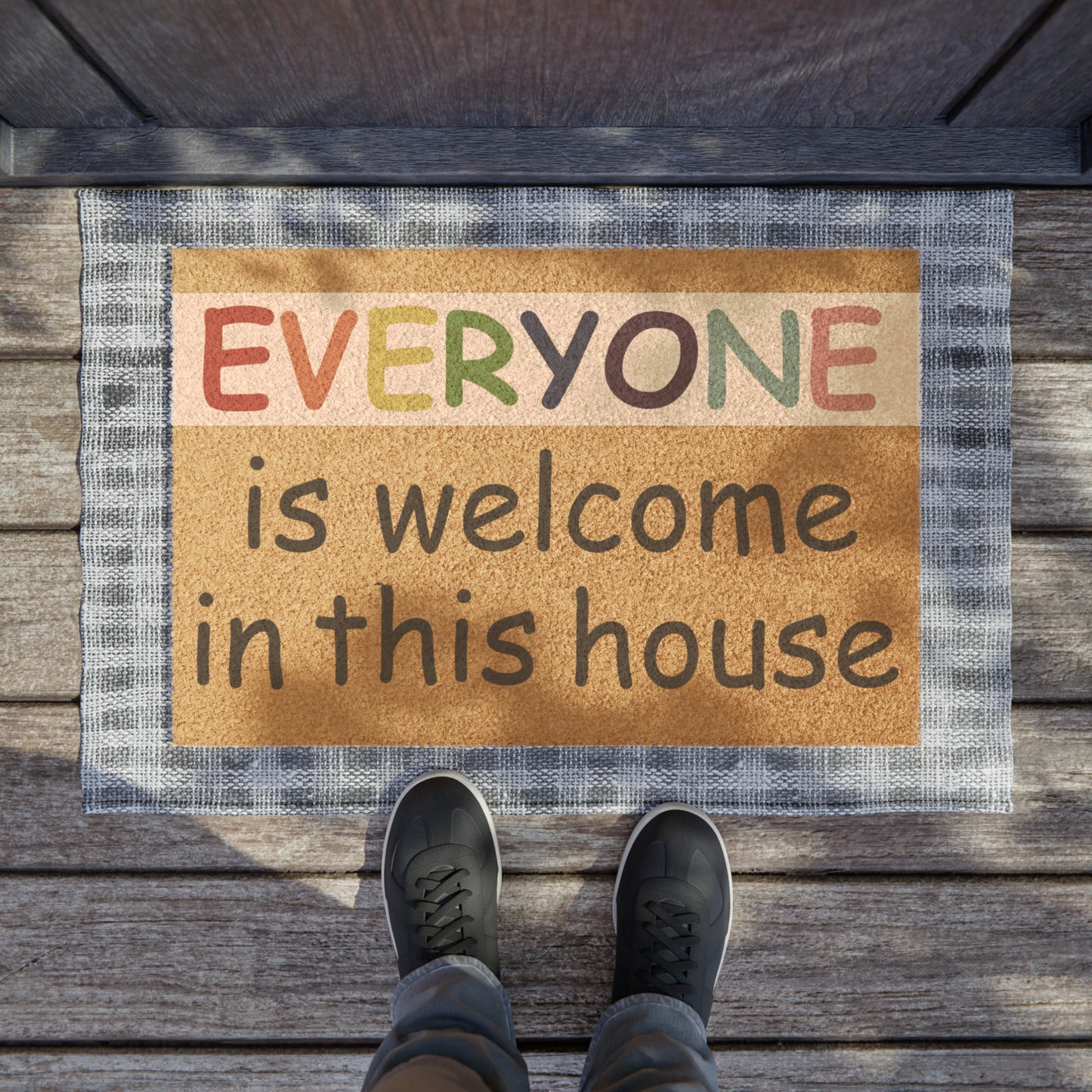 LGBTQ Pride Doormat Everyone is Welcome in this House 15612119872996270213_2048