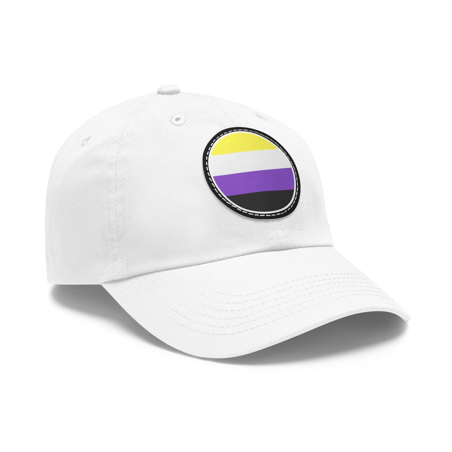 Nonbinary Enby Pride Hat with Round Patch 15680888272926408590_2048