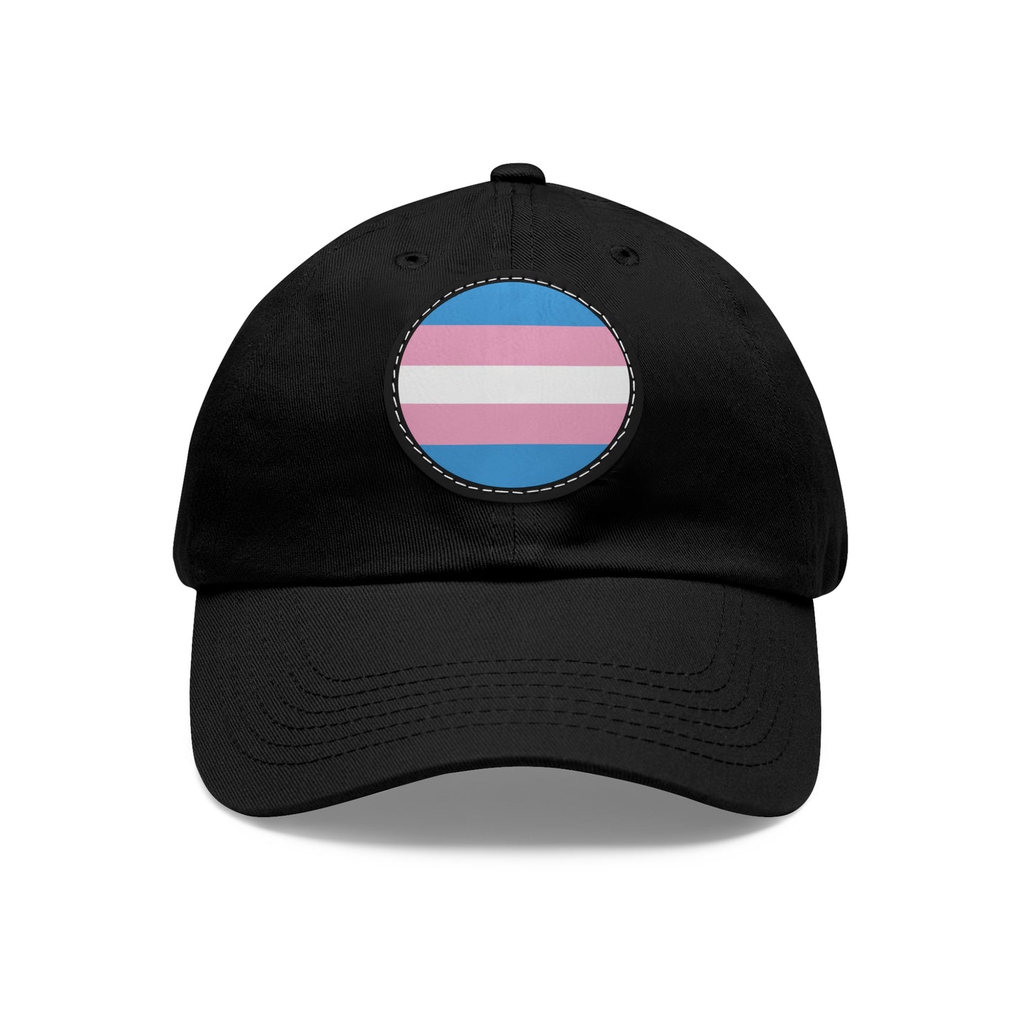 Transgender Trans Pride Hat with Round Patch Black Black patch One size Transgender 16487743093580803168_2048