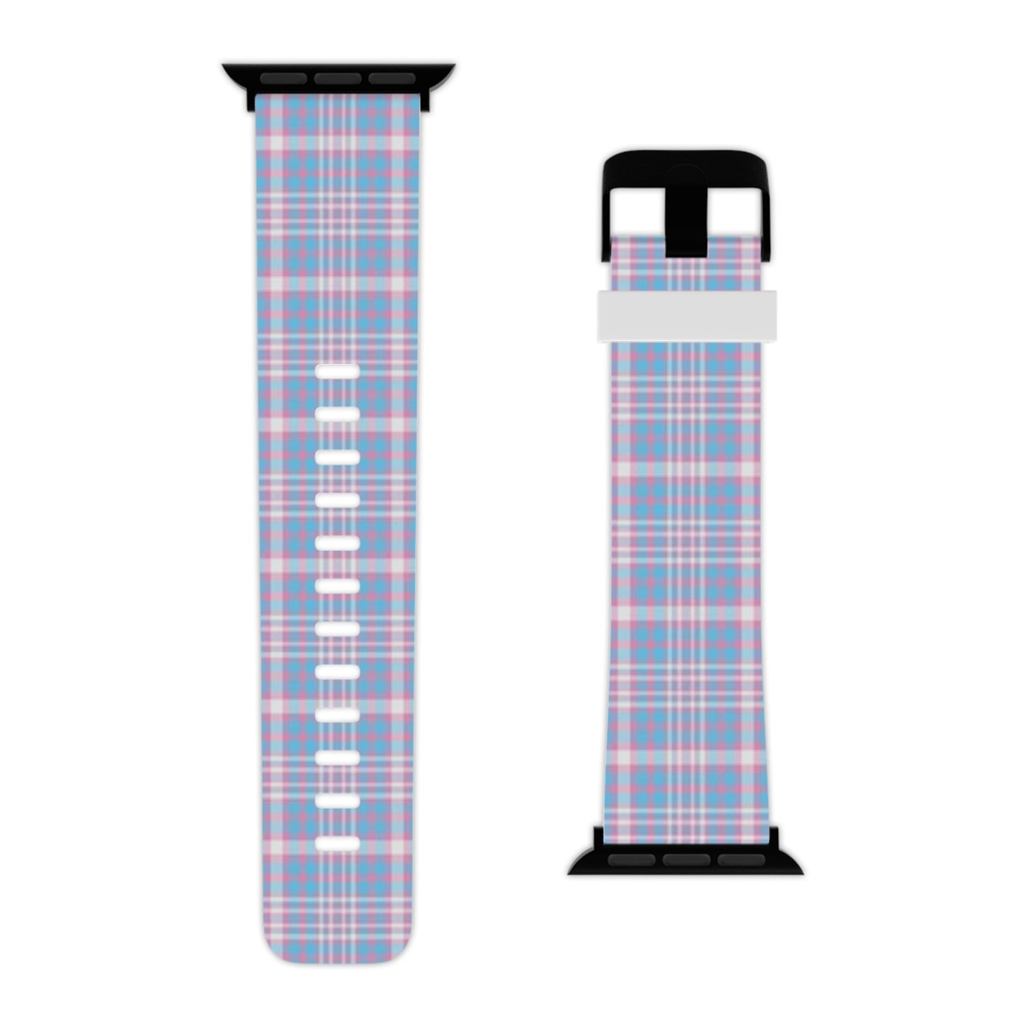 Transgender Trans Pride Watch Band for Apple Watch - Plaid 8'' × 0.75'' 42 - 44 mm Black Transgender 16829964450390865987_2048