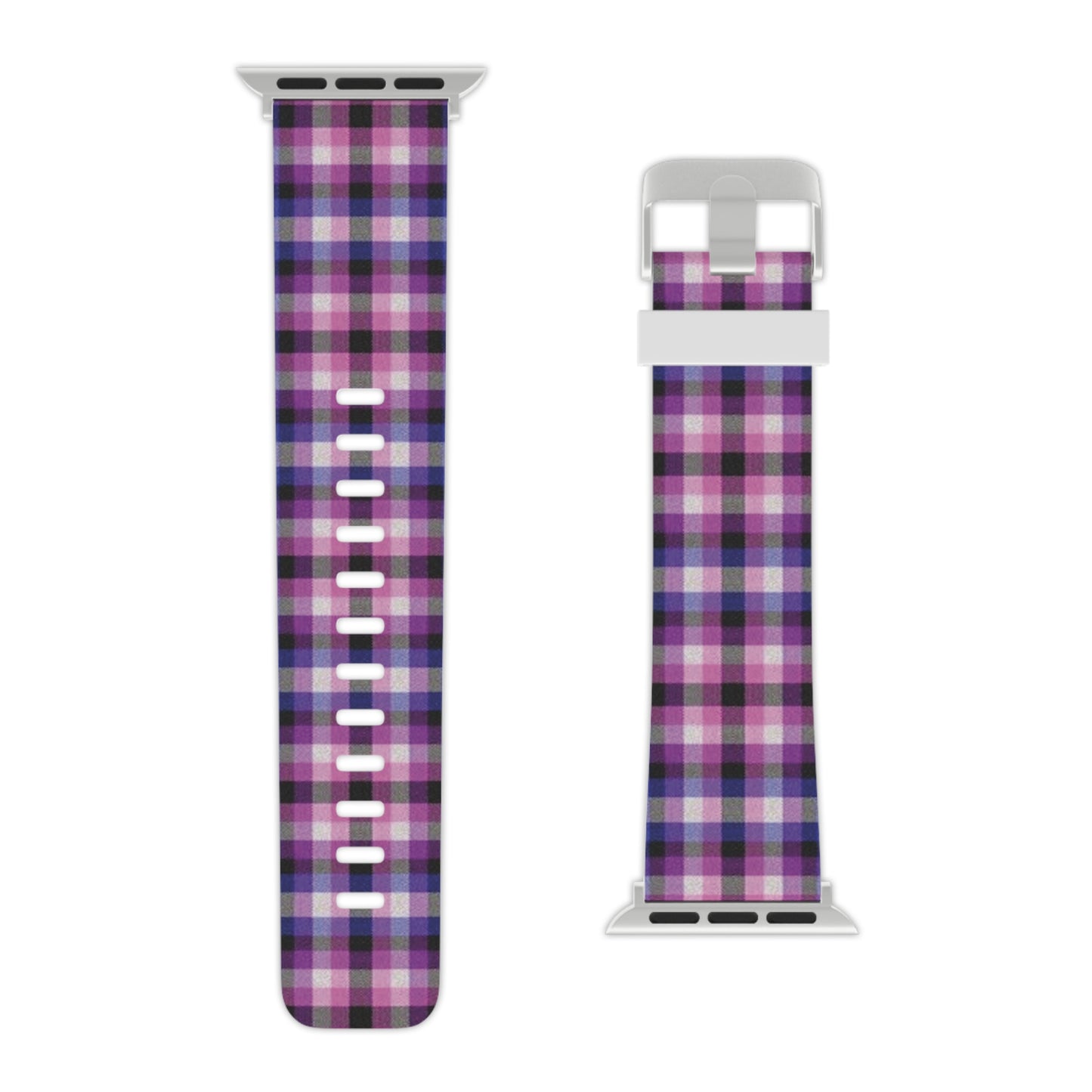 Genderfluid Pride Watch Band for Apple Watch - Plaid 8'' × 0.75'' 38 - 40 mm Silver Genderfluid 16937148470995053850_2048