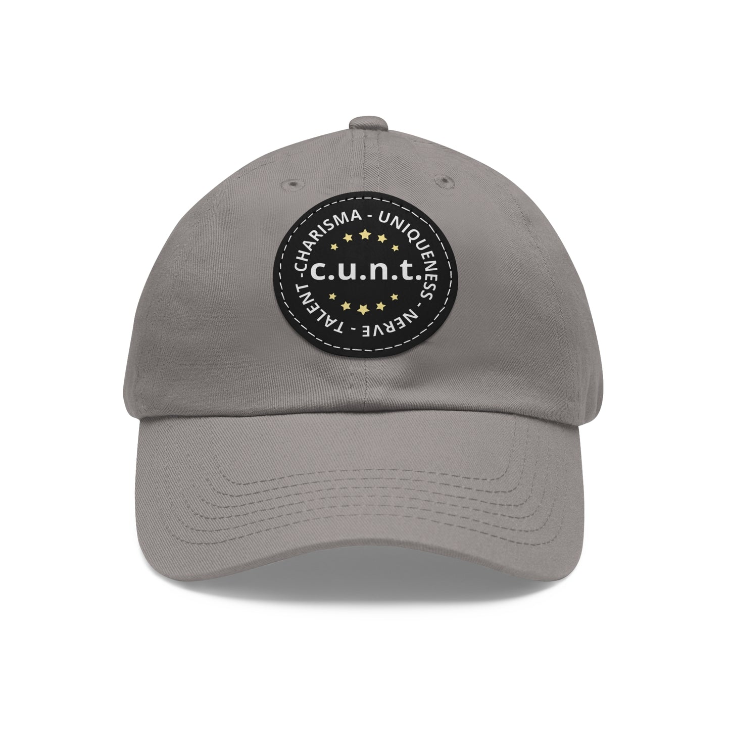 Charisma Uniqueness Nerve and Talent Hat with Round Patch Grey Black patch One size 17376123377475494860_2048