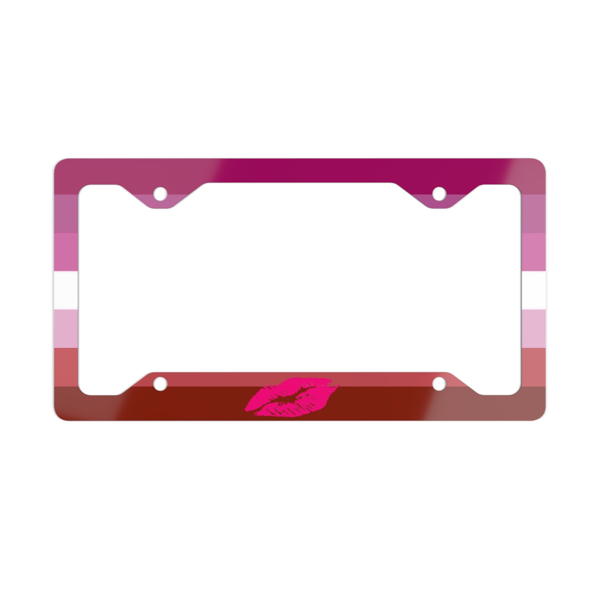 Lesbian Pride Flag Metal License Plate Frame 12.3" x 6.5" Glossy Lesbian 1762887719690351928_2048