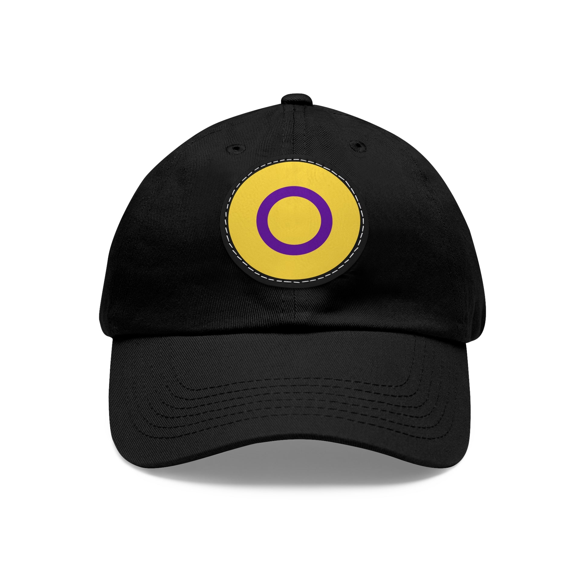 Intersex Pride Hat with Round Patch Black Black patch One size Intersex 17818079348870055015_2048