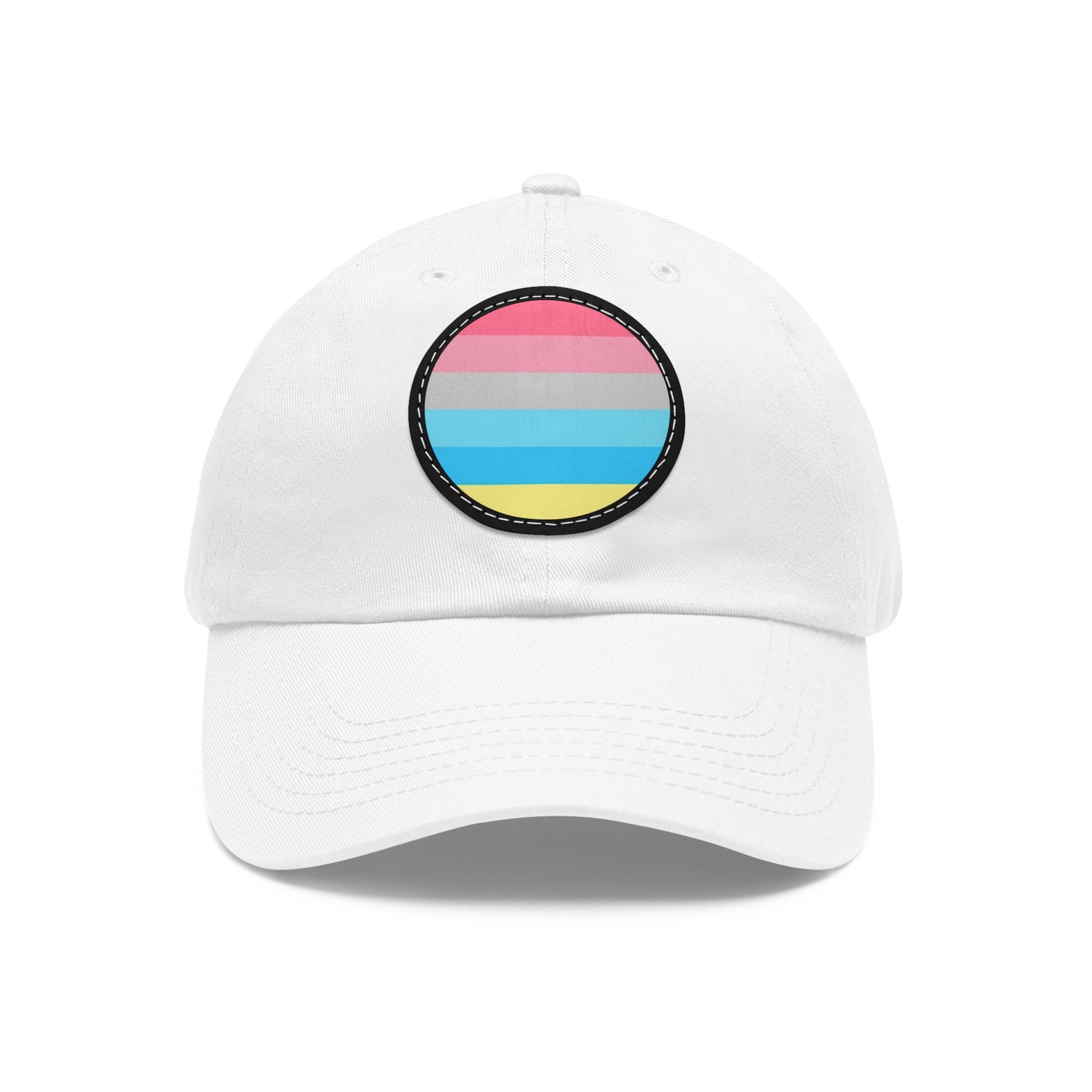 Genderflux Pride Hat with Round Patch White Black patch One size Genderflux 1908142015826720044_2048