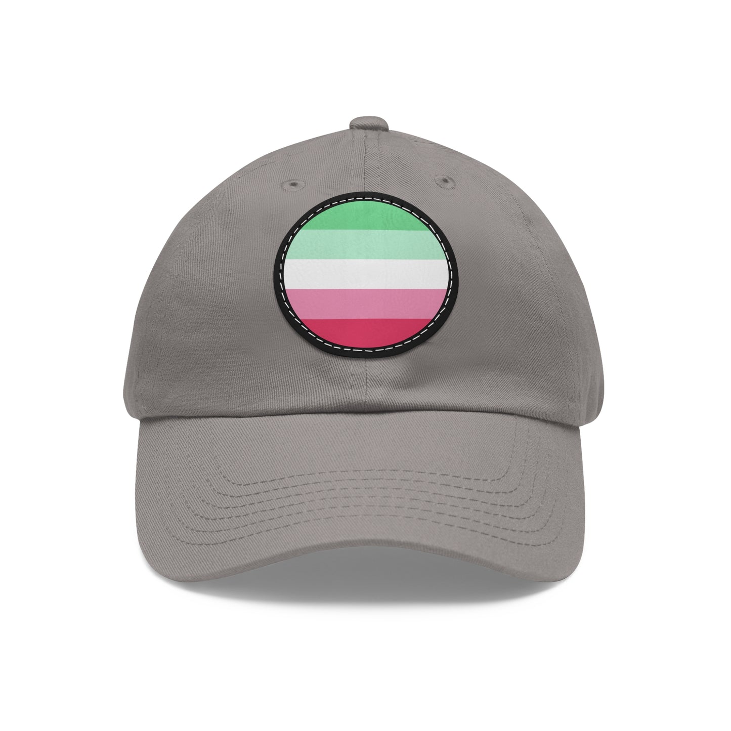 Abrosexual Pride Hat with Round Patch Grey Black patch One size Abrosexual 2505970267705385559_2048