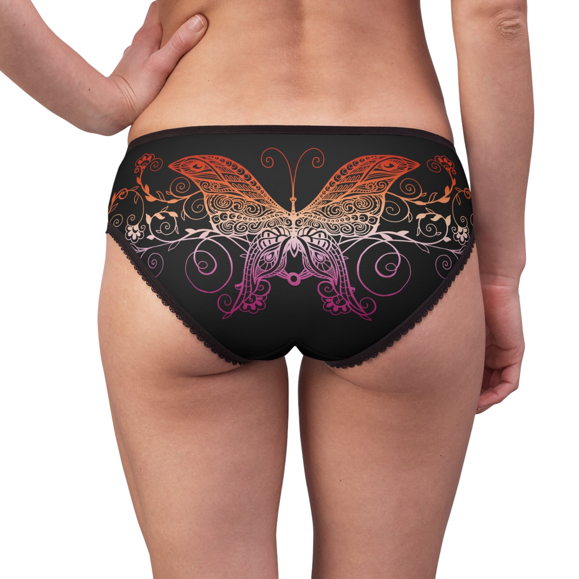 Lesbian Butterfly Women's Bikini Briefs Panty in Black 2613