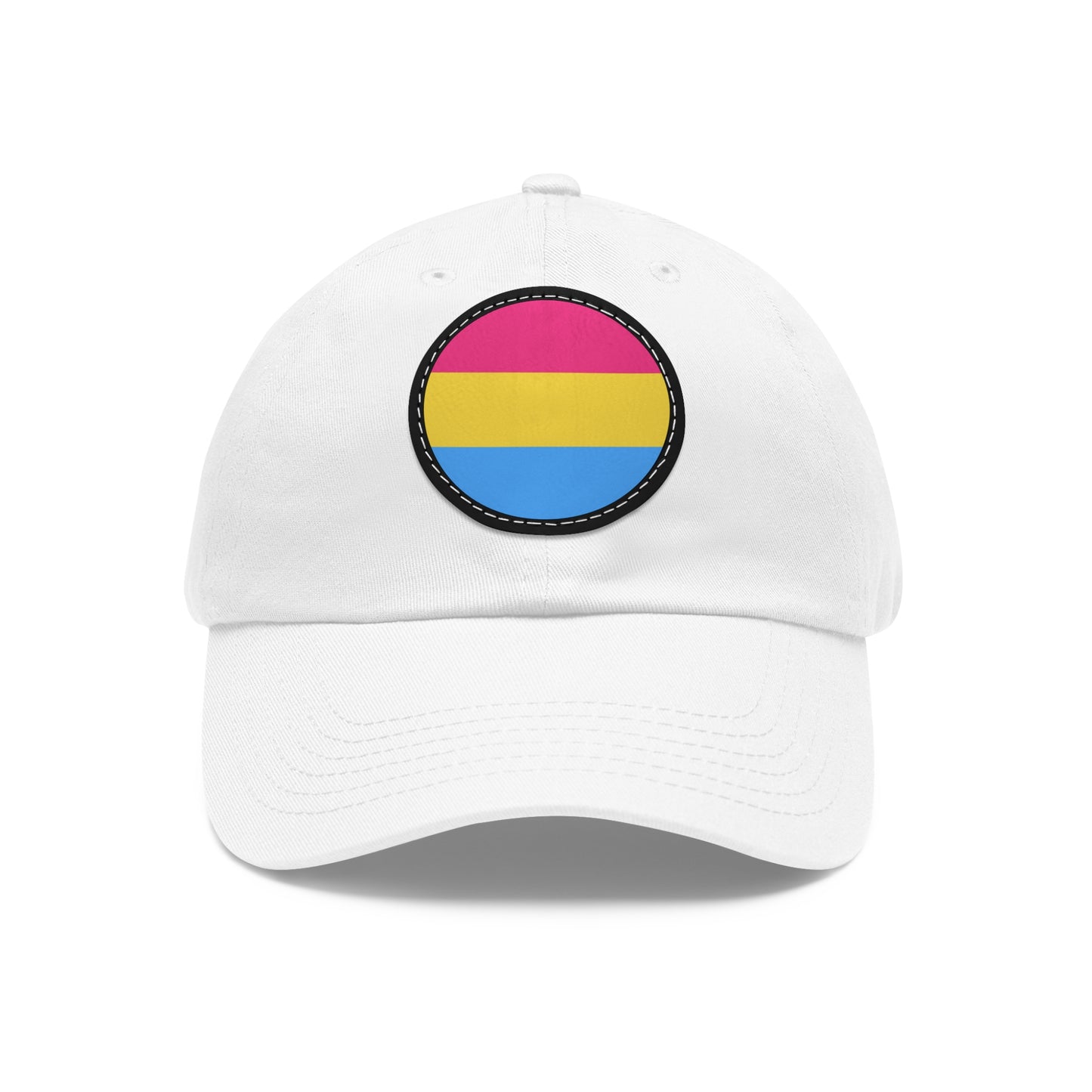 Pansexual Pan Pride Hat with Round Patch White Black patch One size Pansexual 2782484730088079181_2048