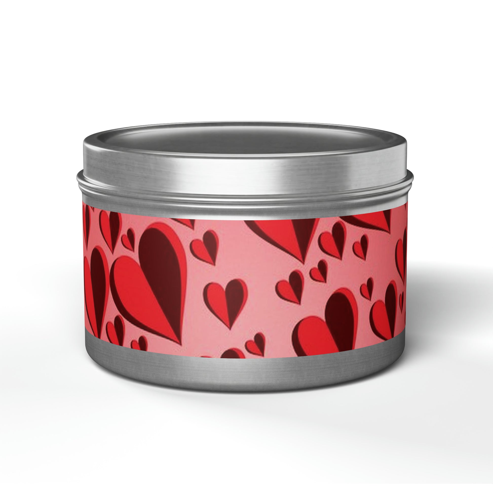 Gift Tin Scented Candle Red Hearts 8oz Silver Evergreen 3220465977203399589_2048