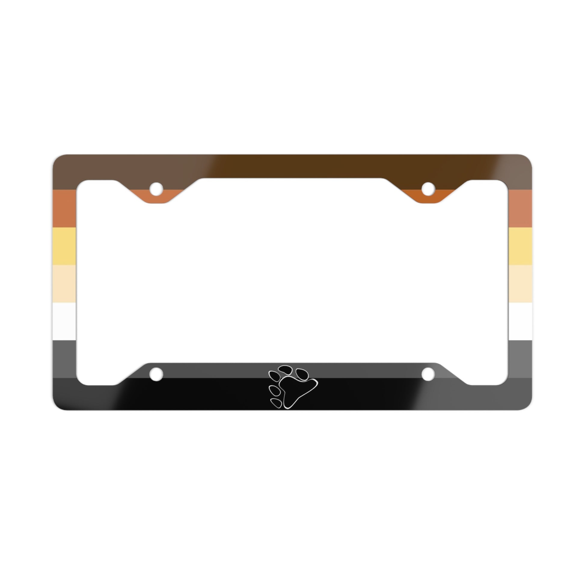 Gay Bear Pride Flag Metal License Plate Frame 12.3" x 6.5" Glossy Gay 3339399111895890555_2048