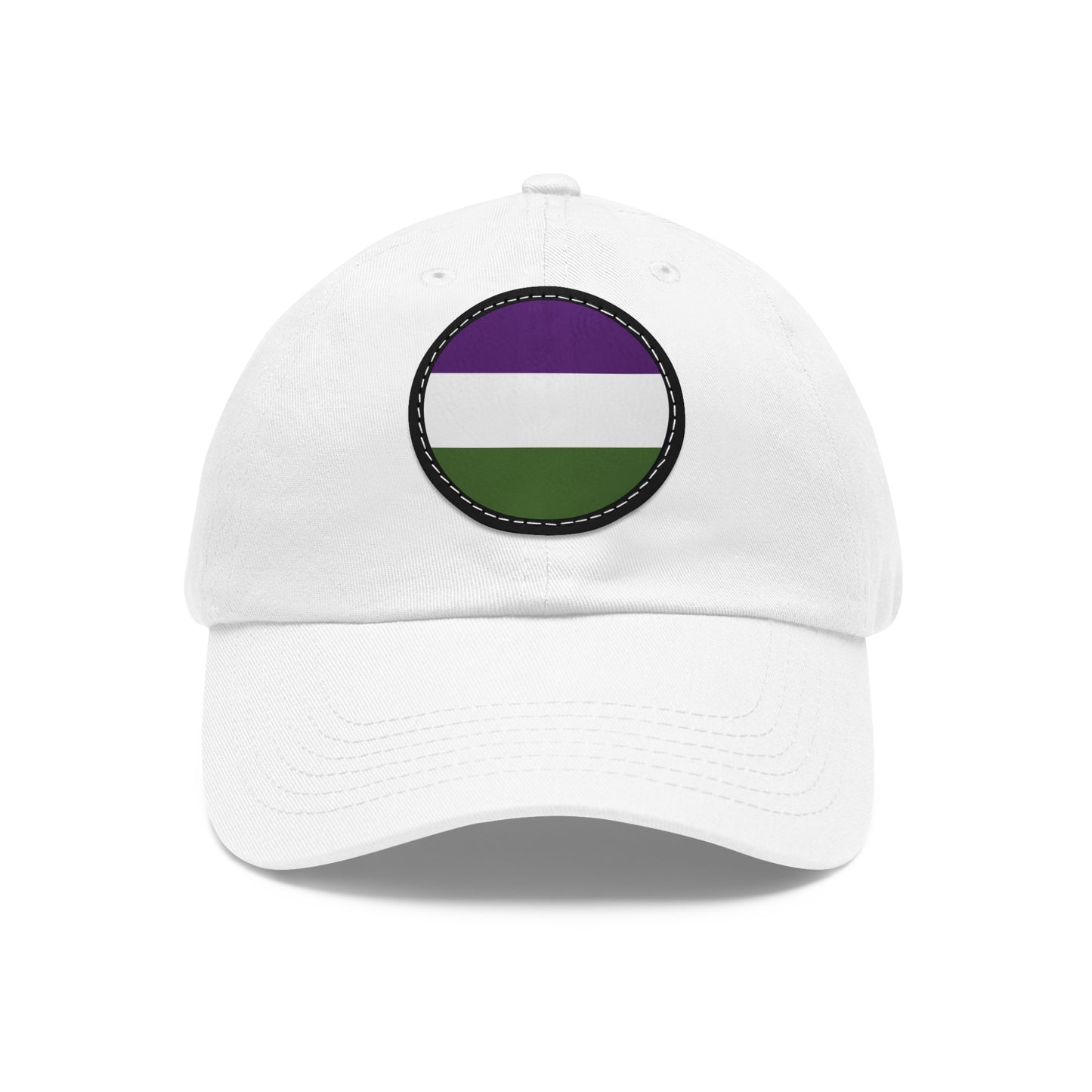 Genderqueer Pride Hat with Round Patch White Black patch One size Genderqueer 3442662415400953660_2048