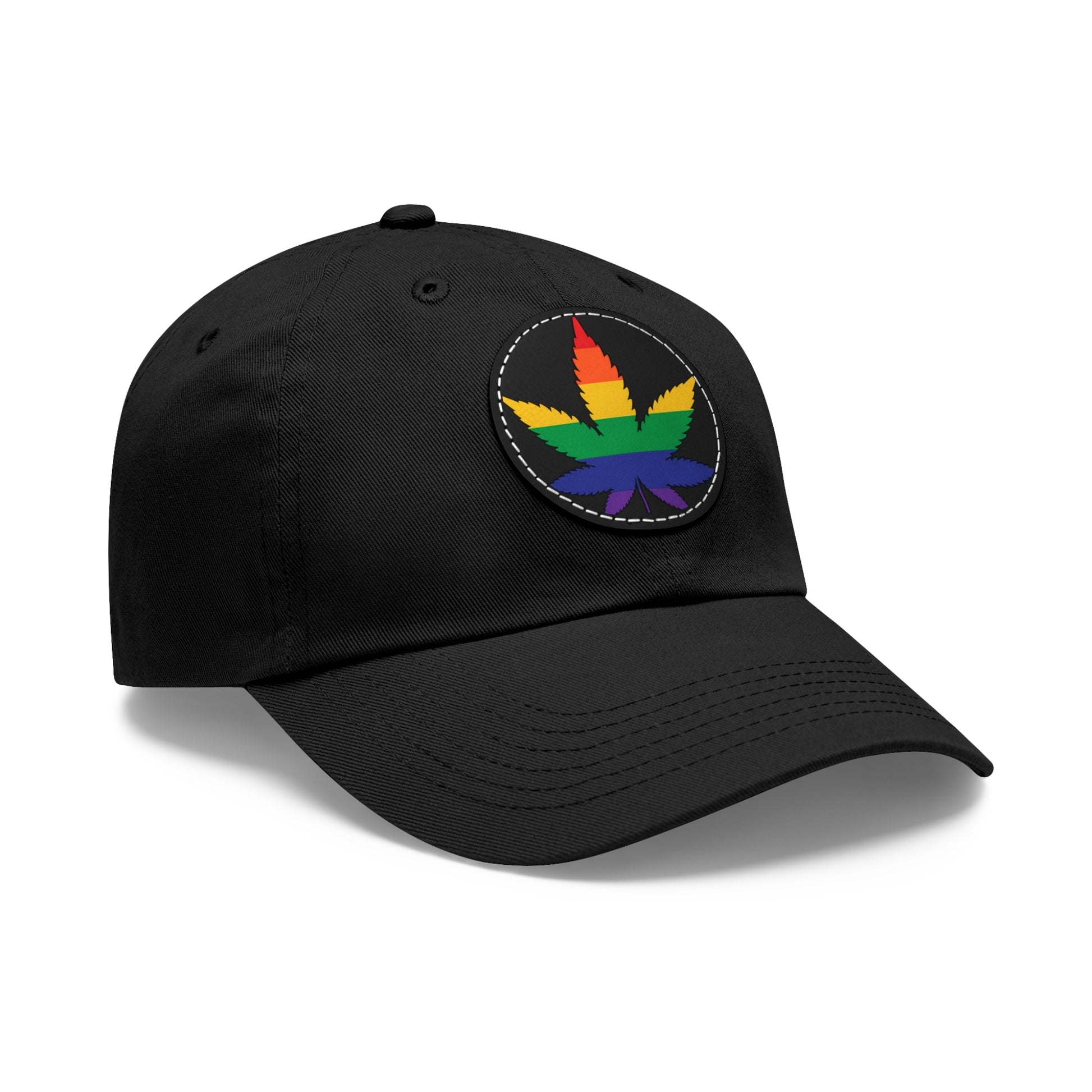 LGBTQ Pride Weed Hat with Round Patch 3452228131492194191_2048