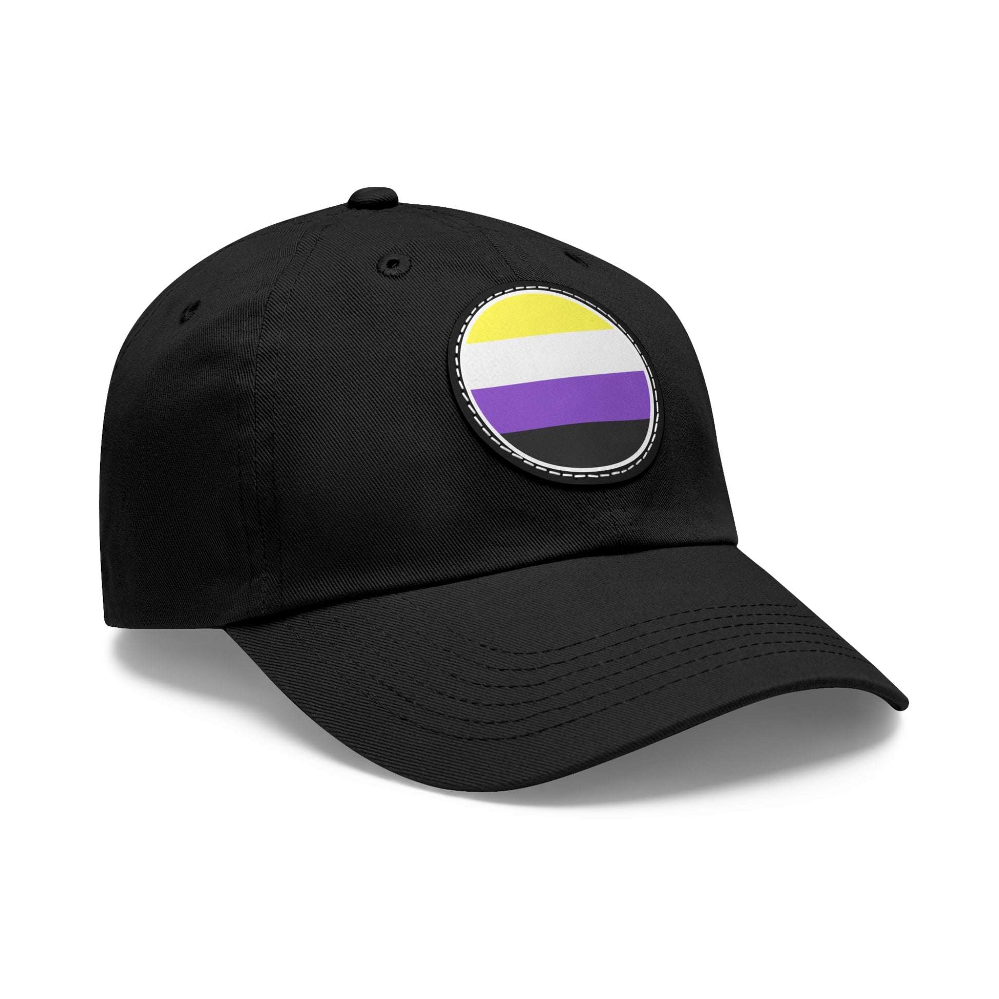 Nonbinary Enby Pride Hat with Round Patch 3593662077021217709_2048