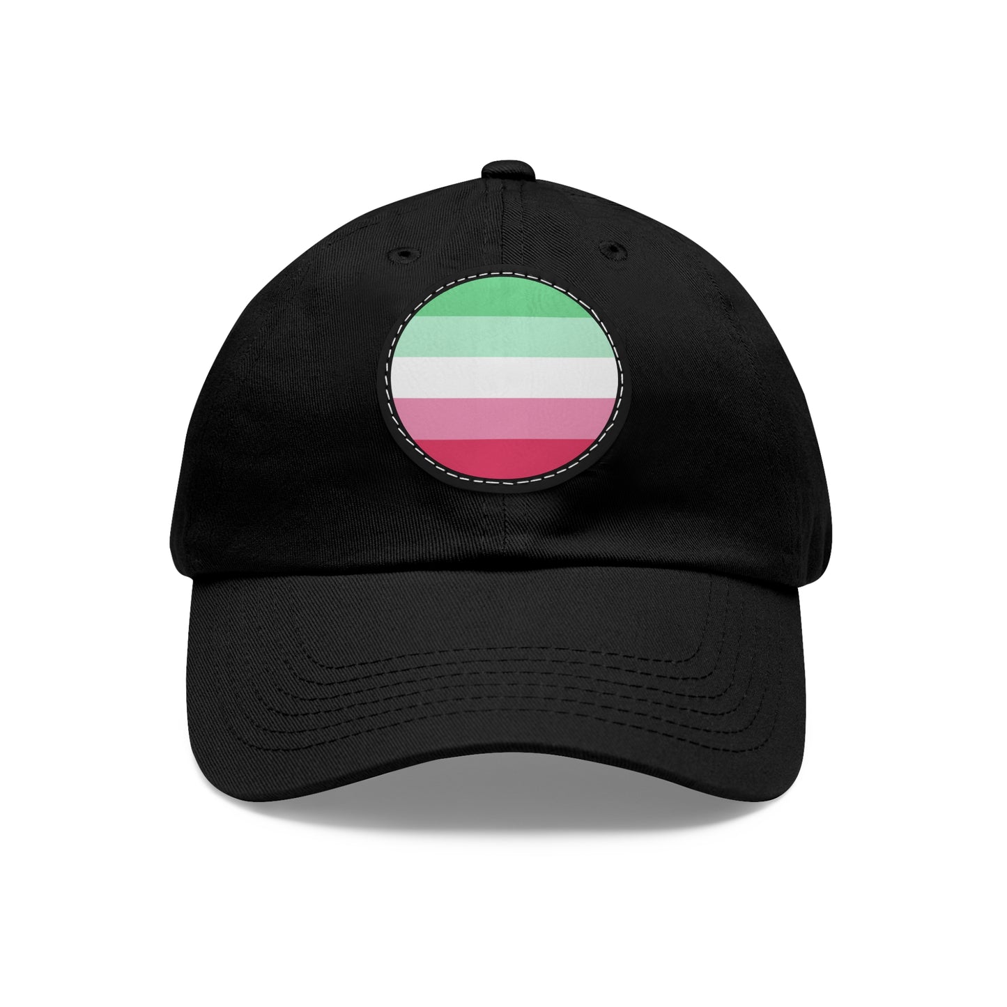 Abrosexual Pride Hat with Round Patch Black Black patch One size Abrosexual 3912984347727505085_2048