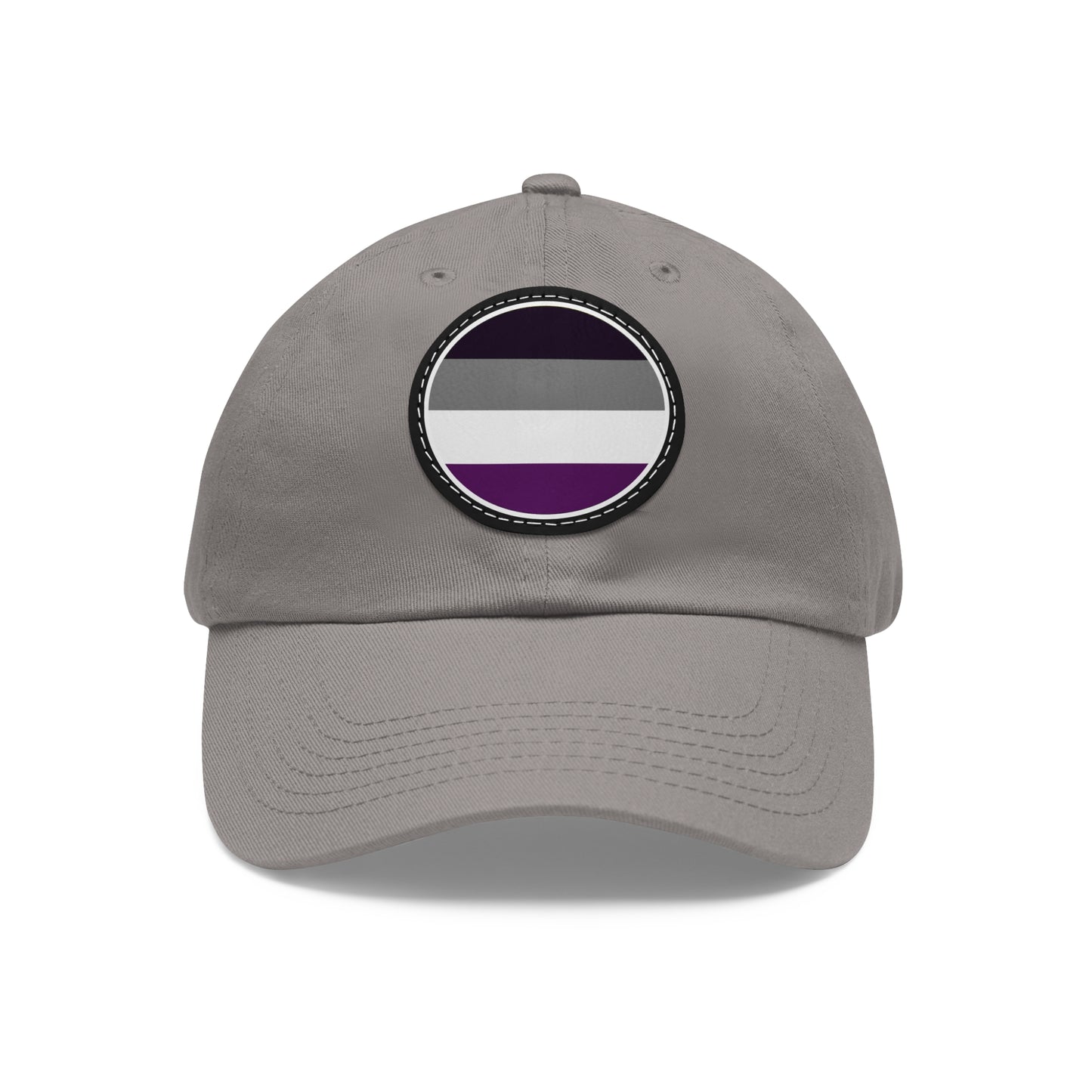 Asexual Ace Pride Hat with Round Patch Grey Black patch One size Asexual 4779461748252501075_2048