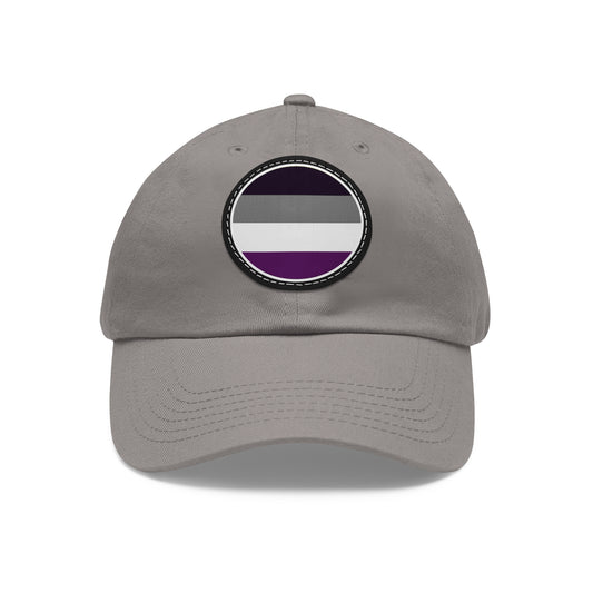 Asexual Ace Pride Hat with Round Patch Grey Black patch One size Asexual 4779461748252501075_2048