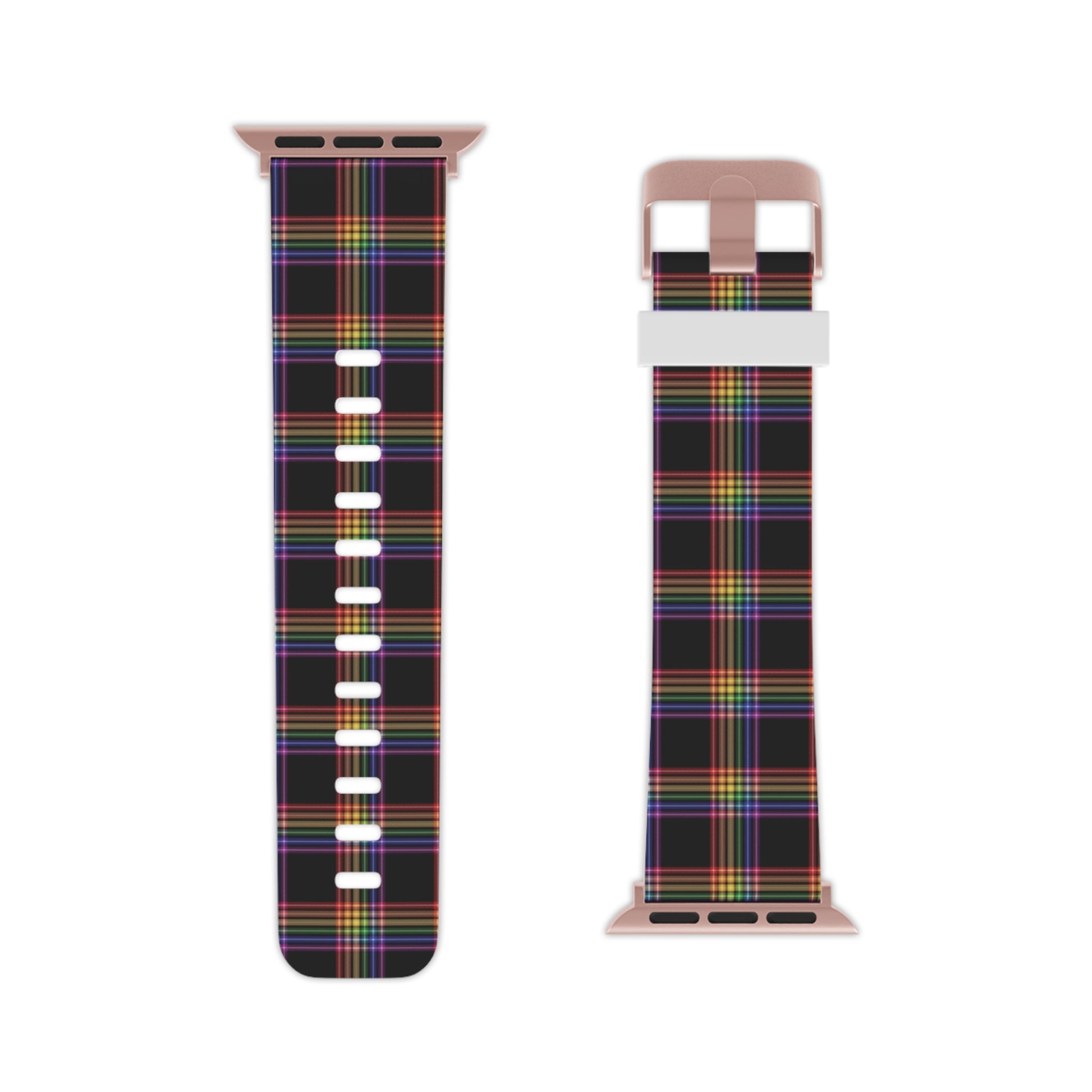 LGBTQ Pride Watch Band for Apple Watch - Plaid 7.5'' × 0.75'' 38 - 40 mm Rose Gold Pride 4948191025521660839_2048