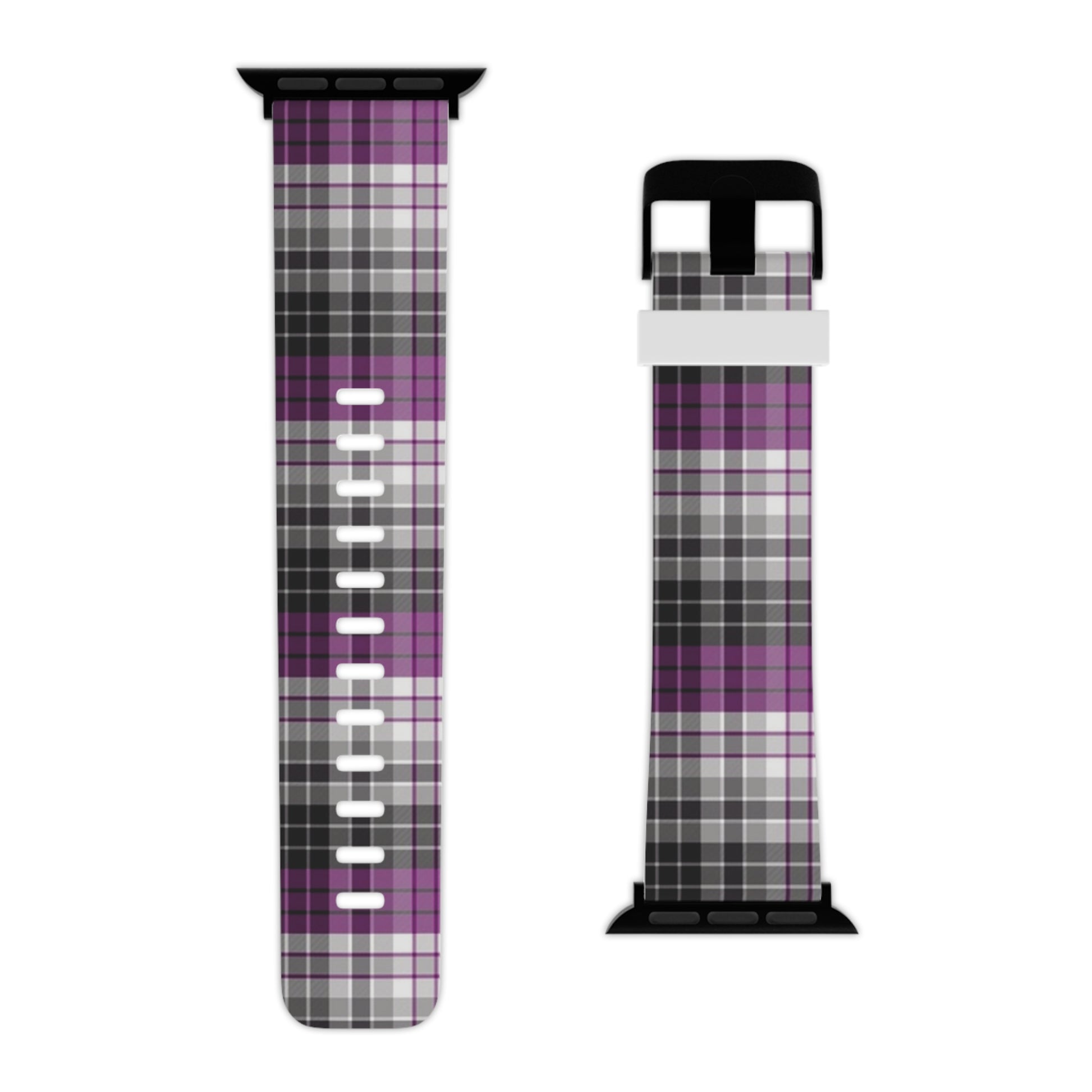 Asexual Ace Pride Watch Band for Apple Watch Plaid 8'' × 0.75'' 42 - 44 mm Black Asexual 4976485051114754185_2048