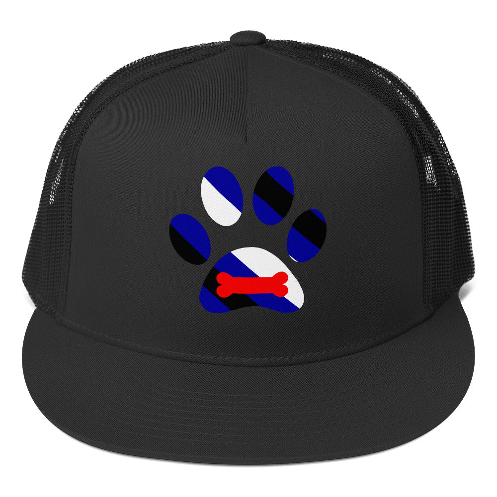 Puppy Play Pup Trucker Cap Black 5-panel-trucker-cap-black-front-66b25d8e1bd82