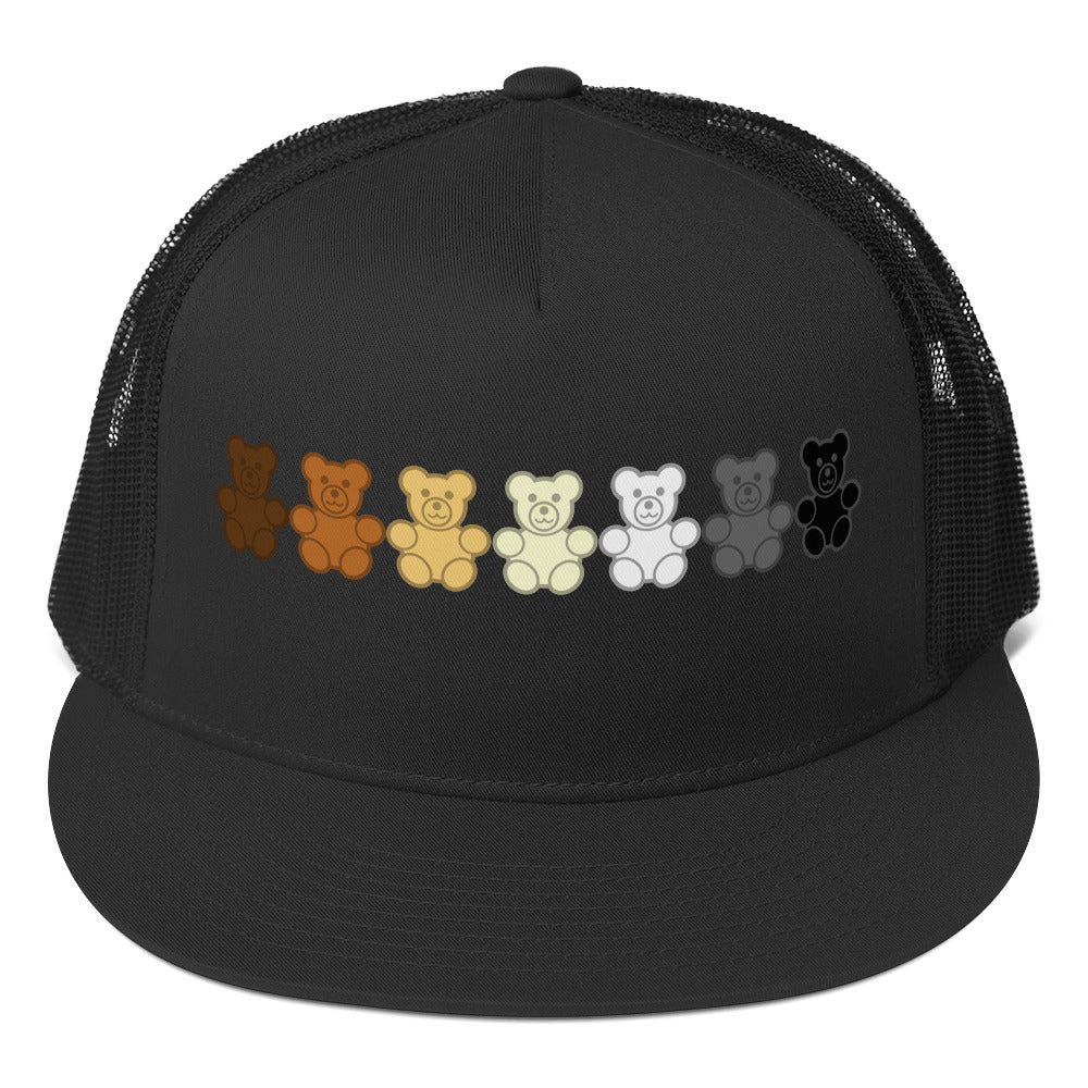 Gay Bear Gummy Bear Trucker Cap Black Gay 5-panel-trucker-cap-black-front-66b25ee3d8560