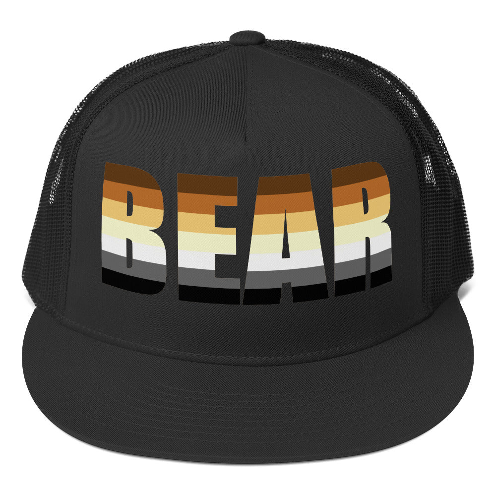 Gay Bear Trucker Cap Black Gay 5-panel-trucker-cap-black-front-66b263b5a628d