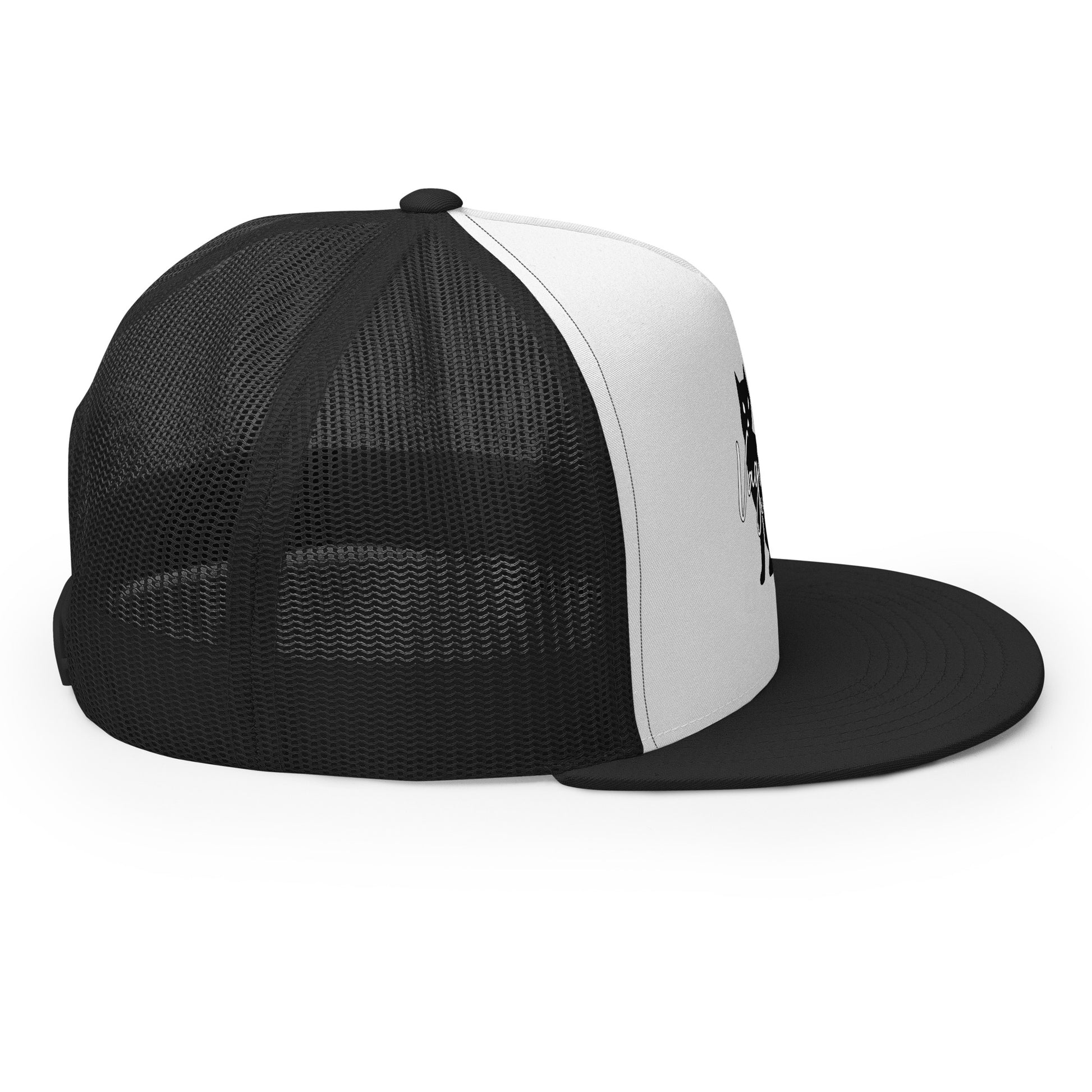 Vagitarian Trucker Baseball Cap Hat 5-panel-trucker-cap-black-white-black-right-66aeb7f1deb24