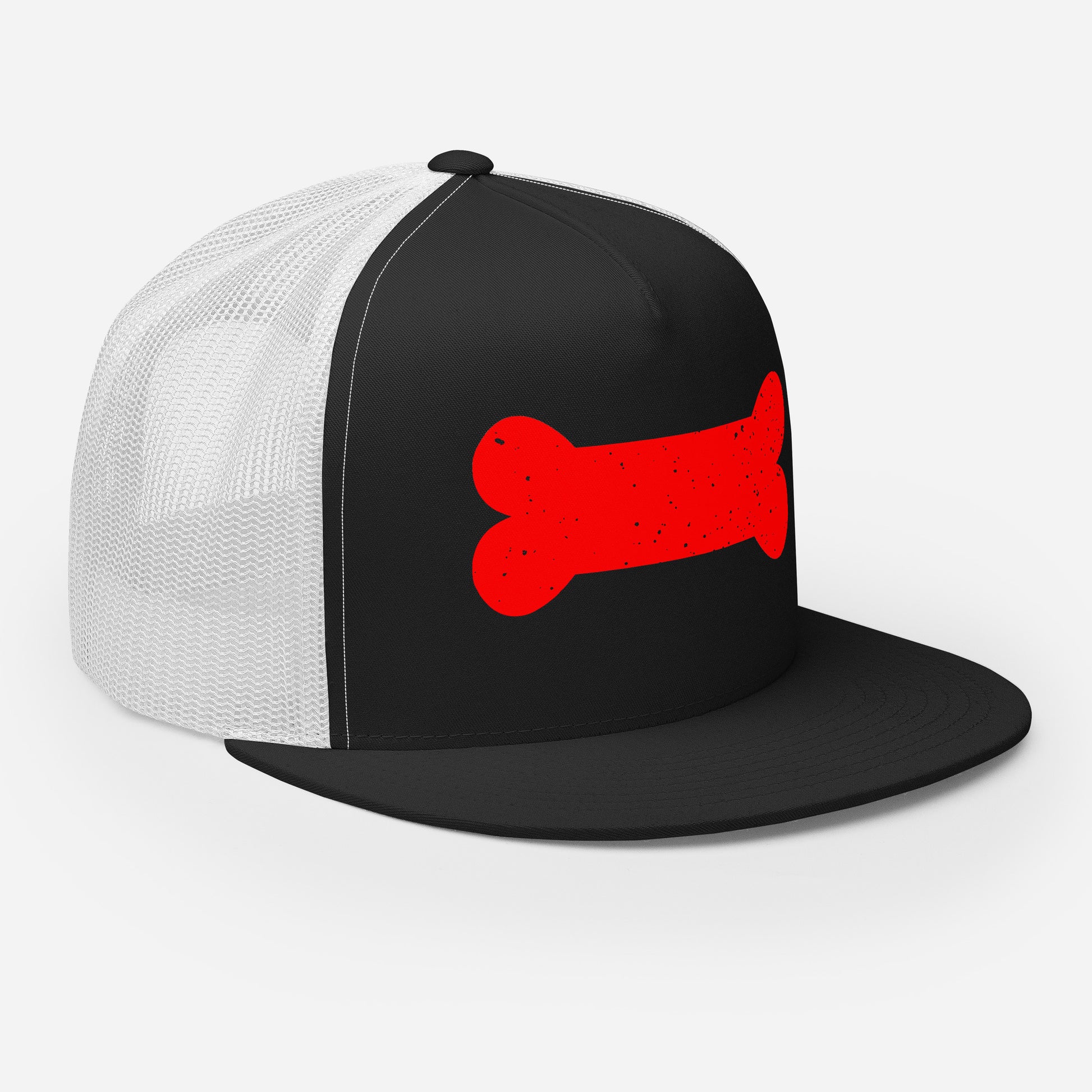 Puppy Pup Play Bone Trucker Cap 5-panel-trucker-cap-black-white-right-front-66b261db7e7e7