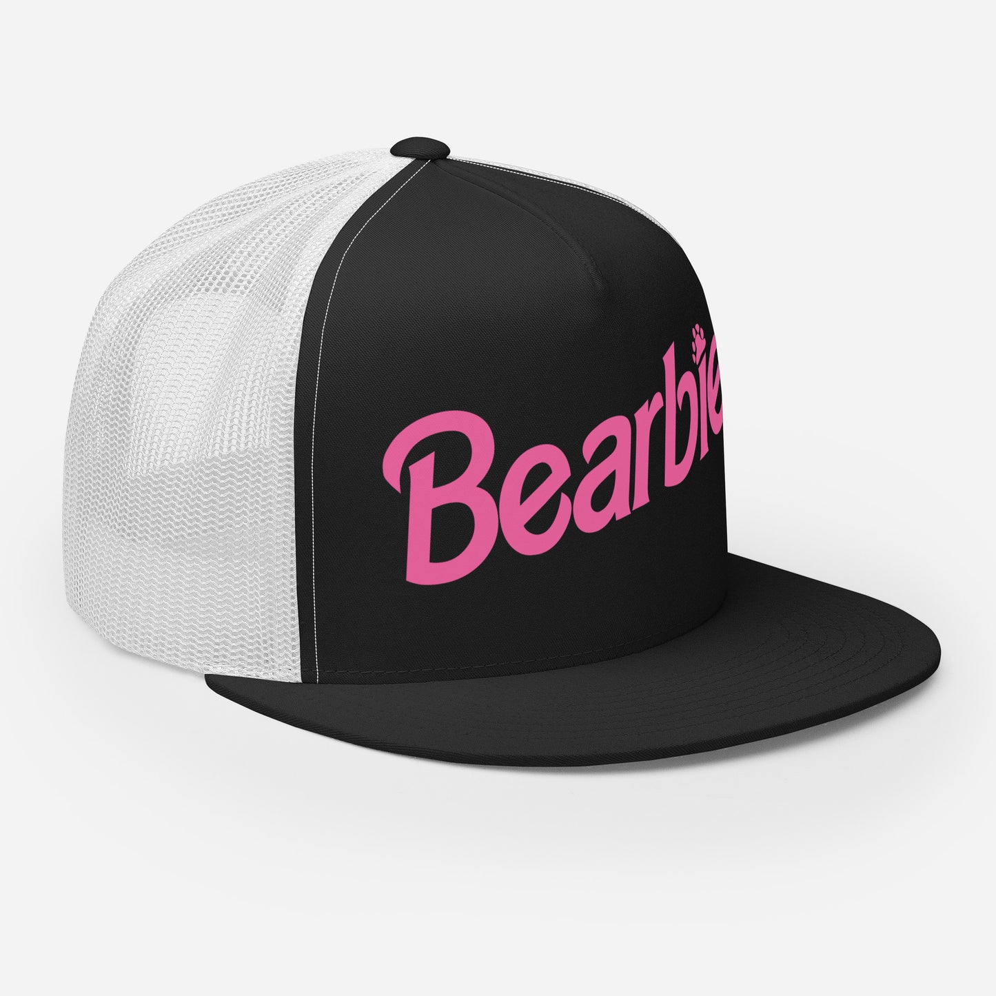 Gay Bear Bearbie Trucker Cap 5-panel-trucker-cap-black-white-right-front-66b2629048abc