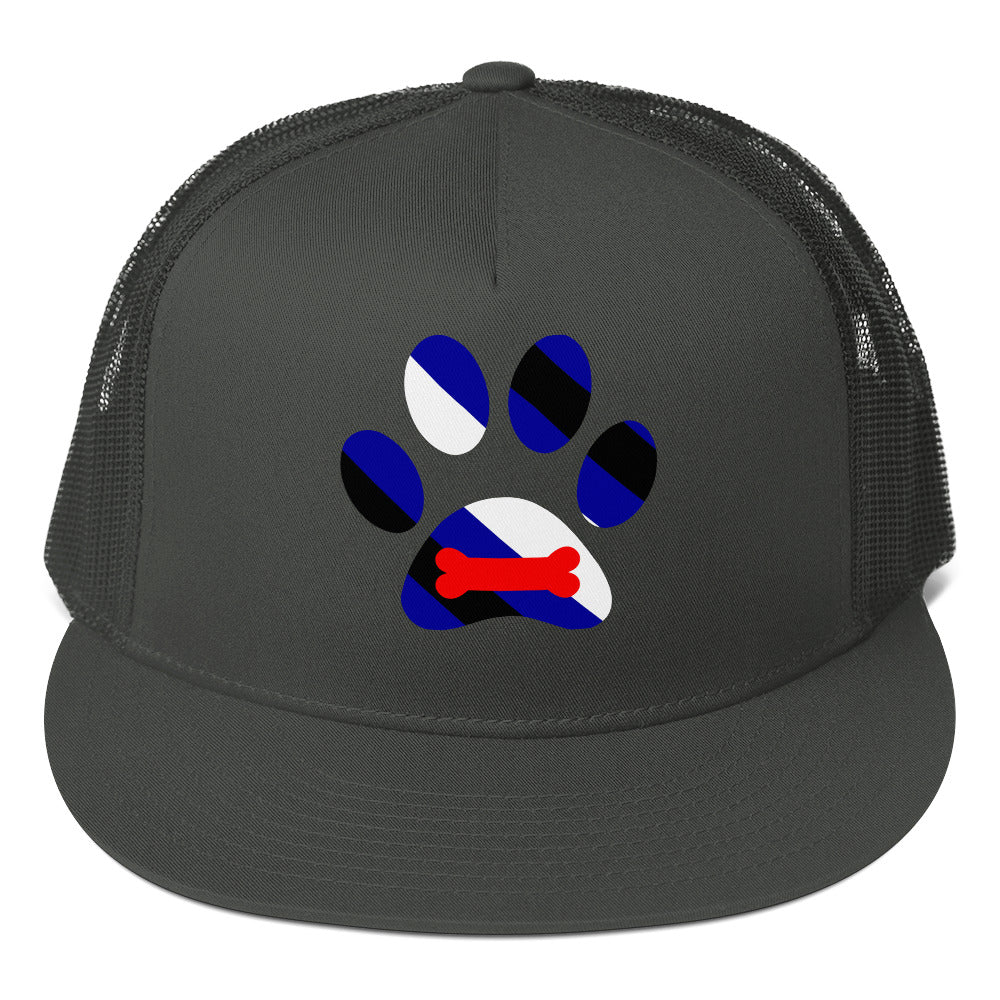 Puppy Play Pup Trucker Cap Charcoal 5-panel-trucker-cap-charcoal-front-66b25d8e1becd