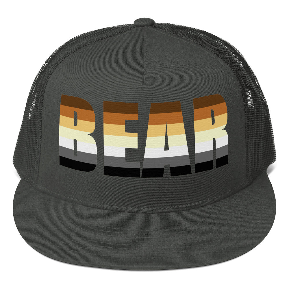 Gay Bear Trucker Cap Charcoal Gay 5-panel-trucker-cap-charcoal-front-66b263b5a643f