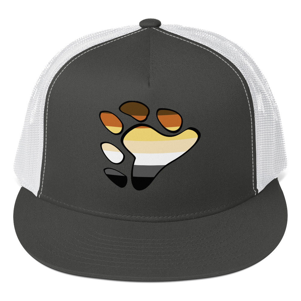 Gay Bear Paw Trucker Cap Charcoal White Gay 5-panel-trucker-cap-charcoal-white-front-66b2616ac8c47