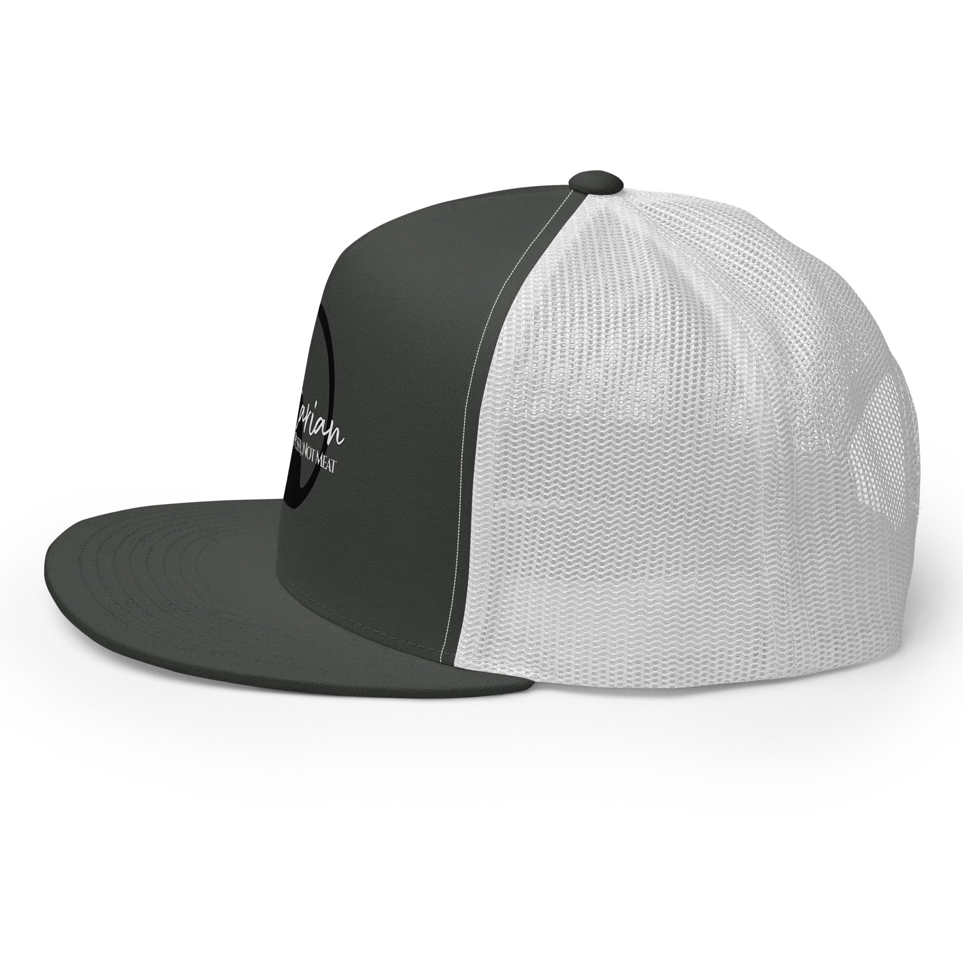 Vagitarian Trucker Baseball Cap Hat 5-panel-trucker-cap-charcoal-white-left-66aeb7f1de542