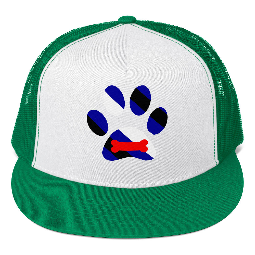 Puppy Play Pup Trucker Cap Kelly White Kelly 5-panel-trucker-cap-kelly-white-kelly-front-66b25d8e1c6bc