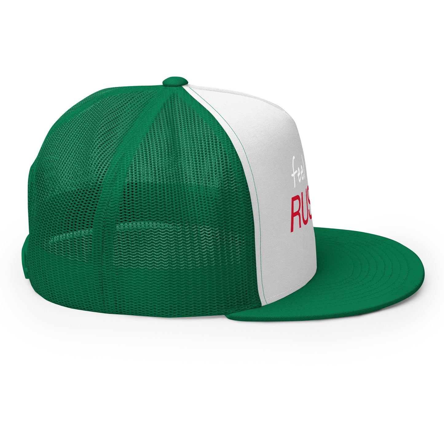 Feel the Rush Trucker Baseball Cap Hat 5-panel-trucker-cap-kelly-white-kelly-right-66aec9c3348a6