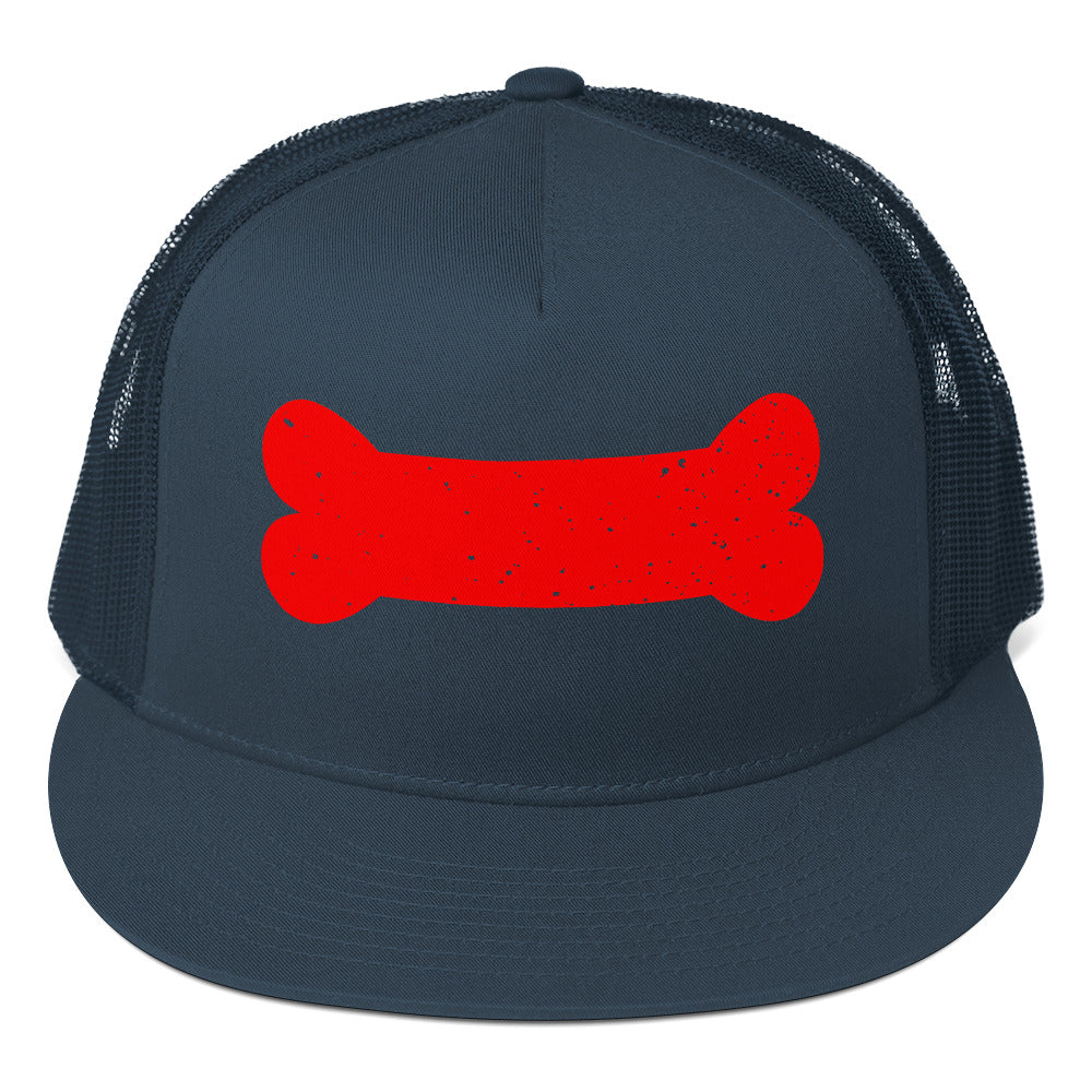 Puppy Pup Play Bone Trucker Cap Navy 5-panel-trucker-cap-navy-front-66b261db7ec7a