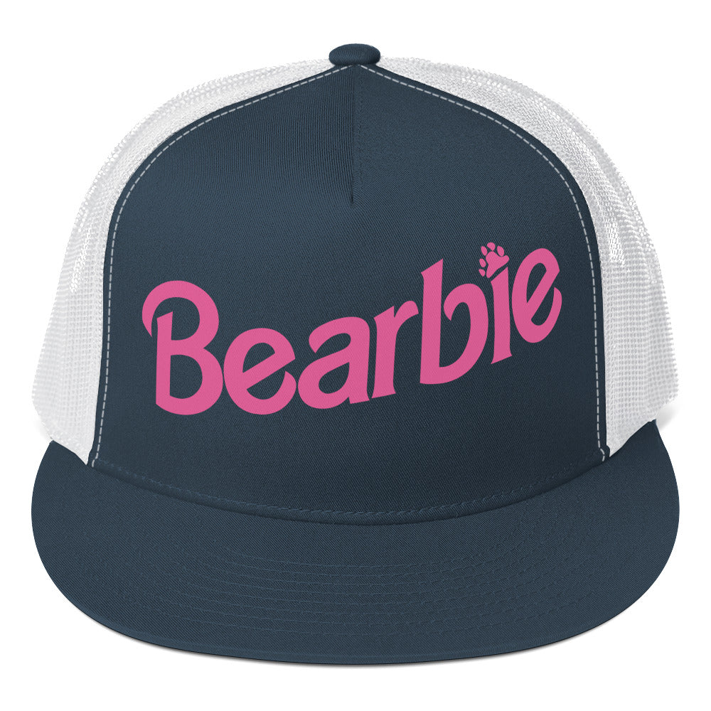 Gay Bear Bearbie Trucker Cap Navy White Gay 5-panel-trucker-cap-navy-white-front-66b2629048f22