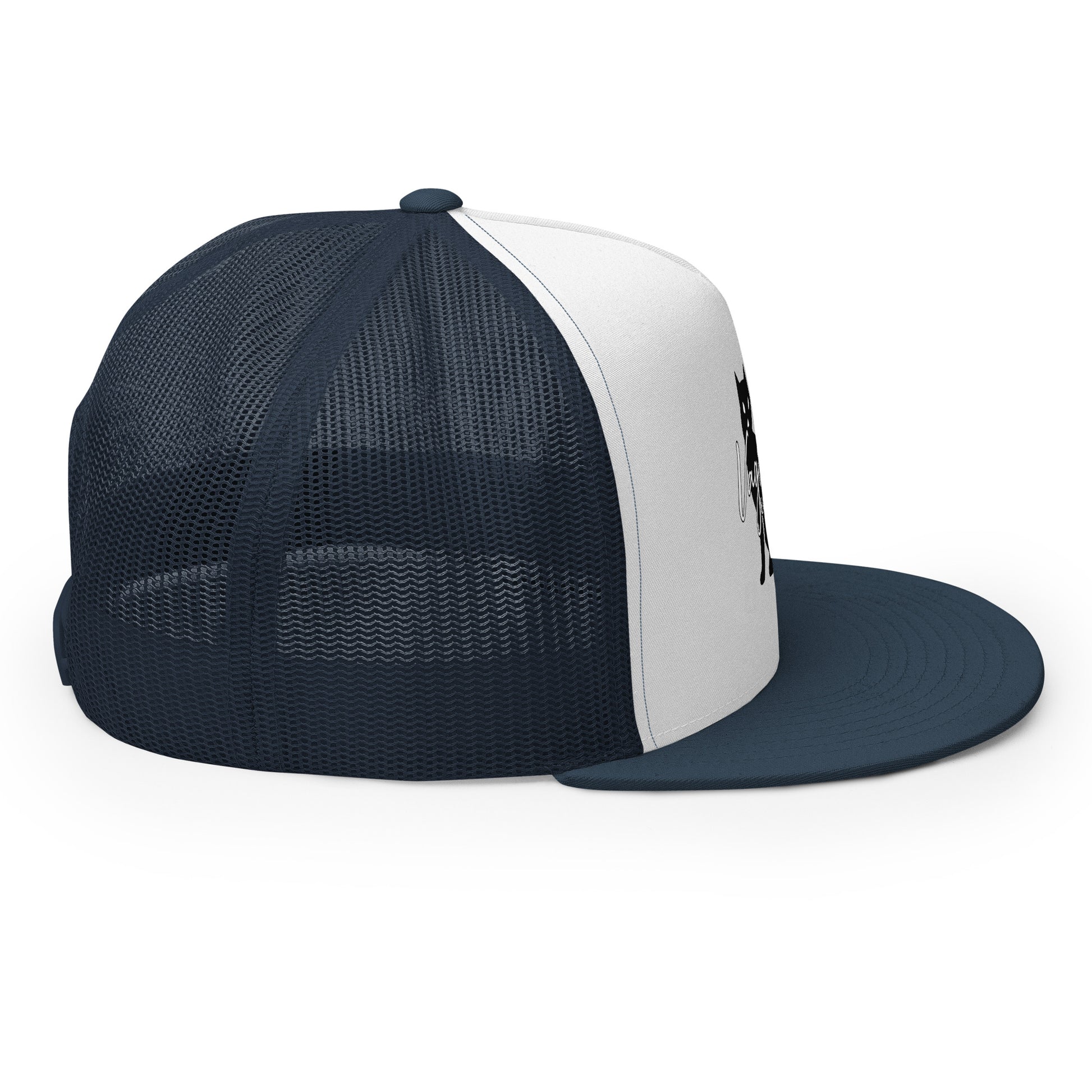 Vagitarian Trucker Baseball Cap Hat 5-panel-trucker-cap-navy-white-navy-right-66aeb7f1df12b