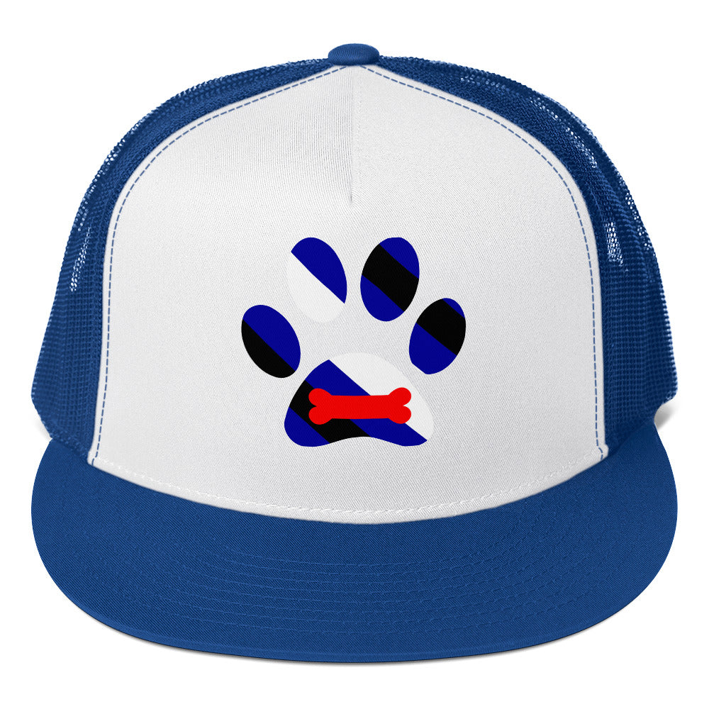 Puppy Play Pup Trucker Cap Royal White Royal 5-panel-trucker-cap-royal-white-royal-front-66b25d8e1c534