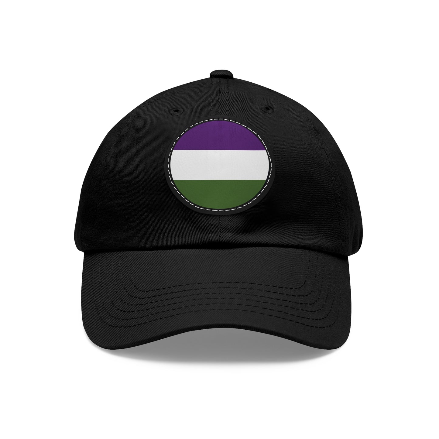 Genderqueer Pride Hat with Round Patch Black Black patch One size Genderqueer 5579215070960052084_2048