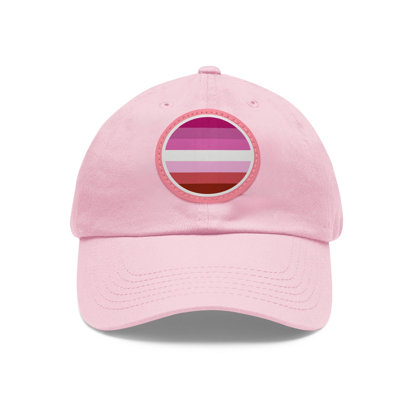 Lesbian Pride Hat with Round Patch Light Pink Pink patch One size Lesbian 630333197002075905_2048