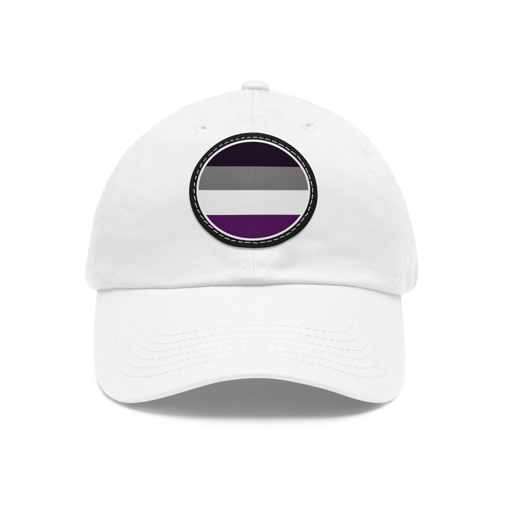 Asexual Ace Pride Hat with Round Patch White Black patch One size Asexual 6435395099219582850_2048