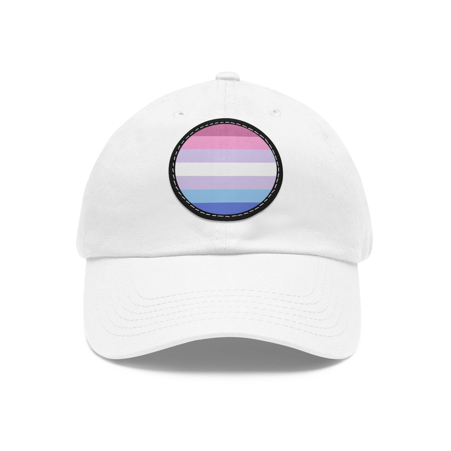 Bigender Pride Hat with Round Patch White Black patch One size Bigender 6804716933082943551_2048