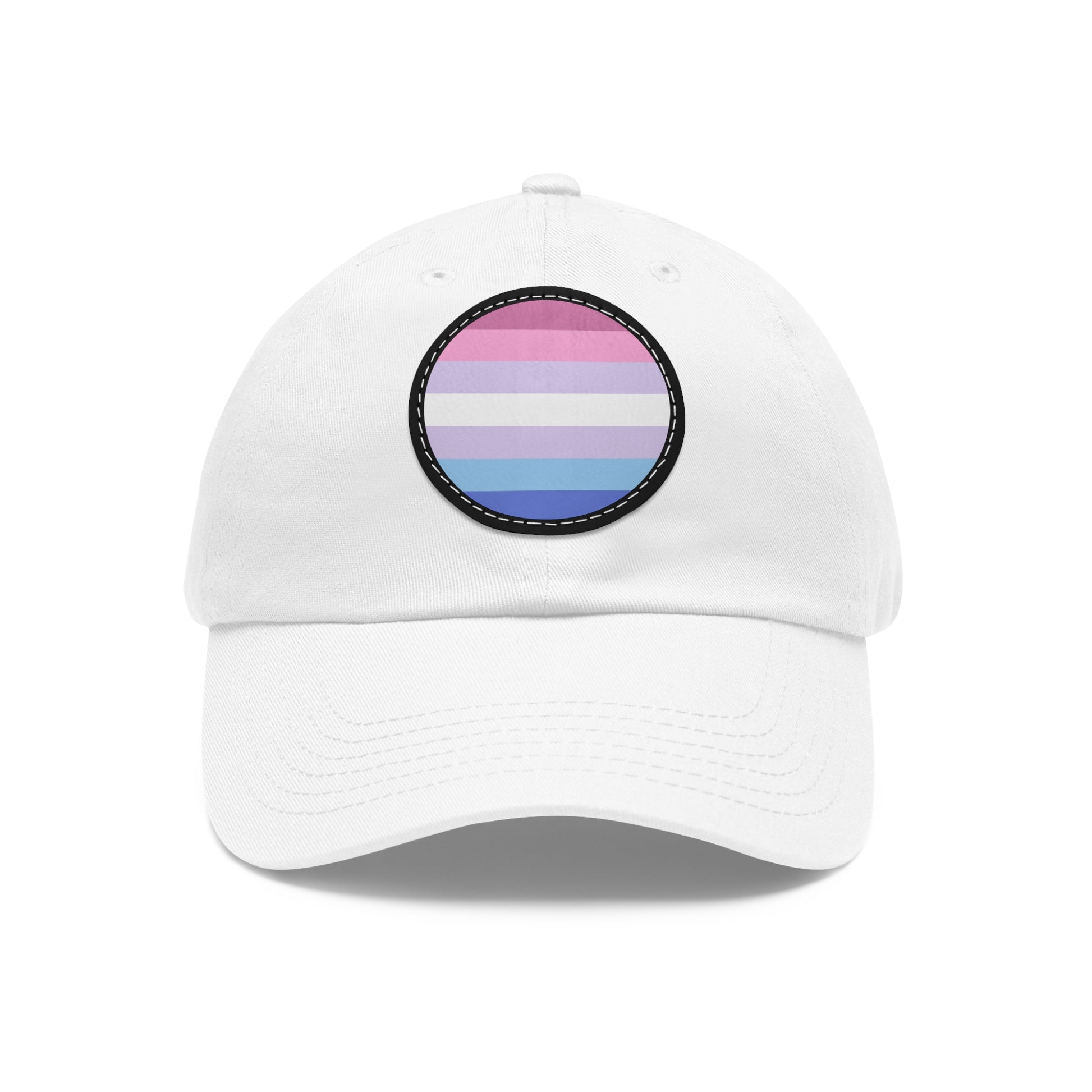 Bigender Pride Hat with Round Patch White Black patch One size Bigender 6804716933082943551_2048