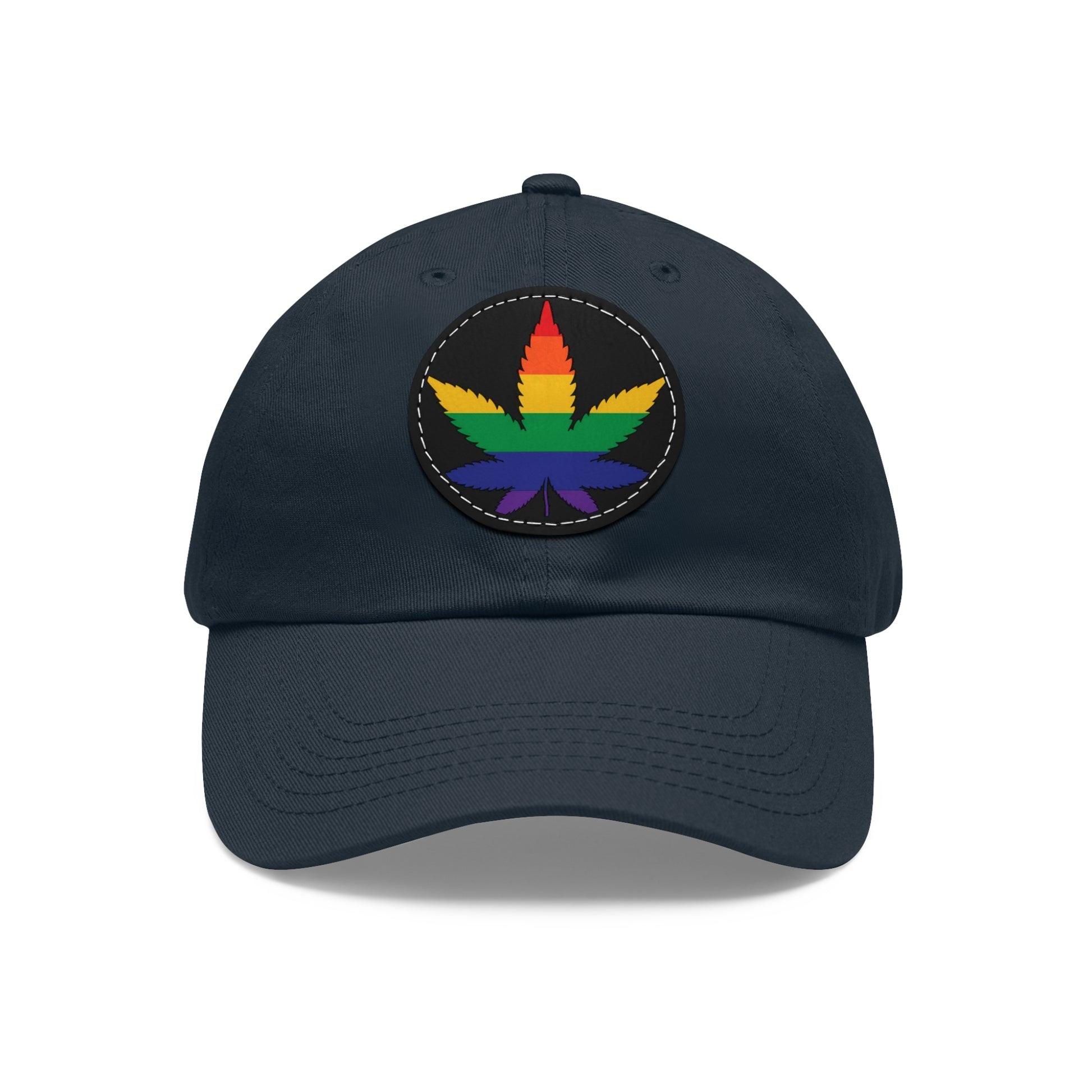 LGBTQ Pride Weed Hat with Round Patch Navy Black patch One size Pride 6815000671714778145_2048