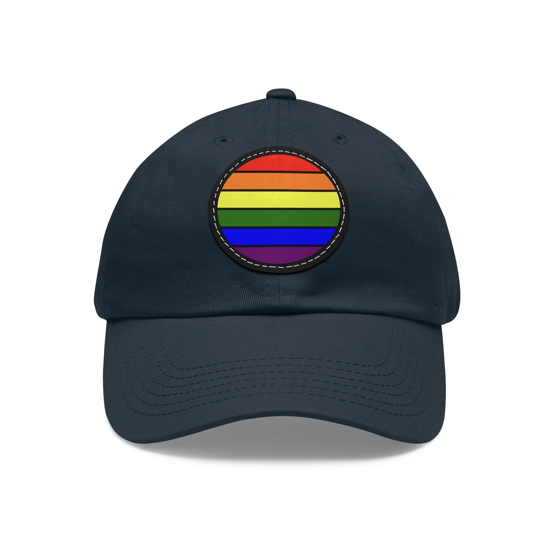 LGBTQ Pride Hat with Round Patch Navy Black patch One size Pride 6871491793829793138_2048