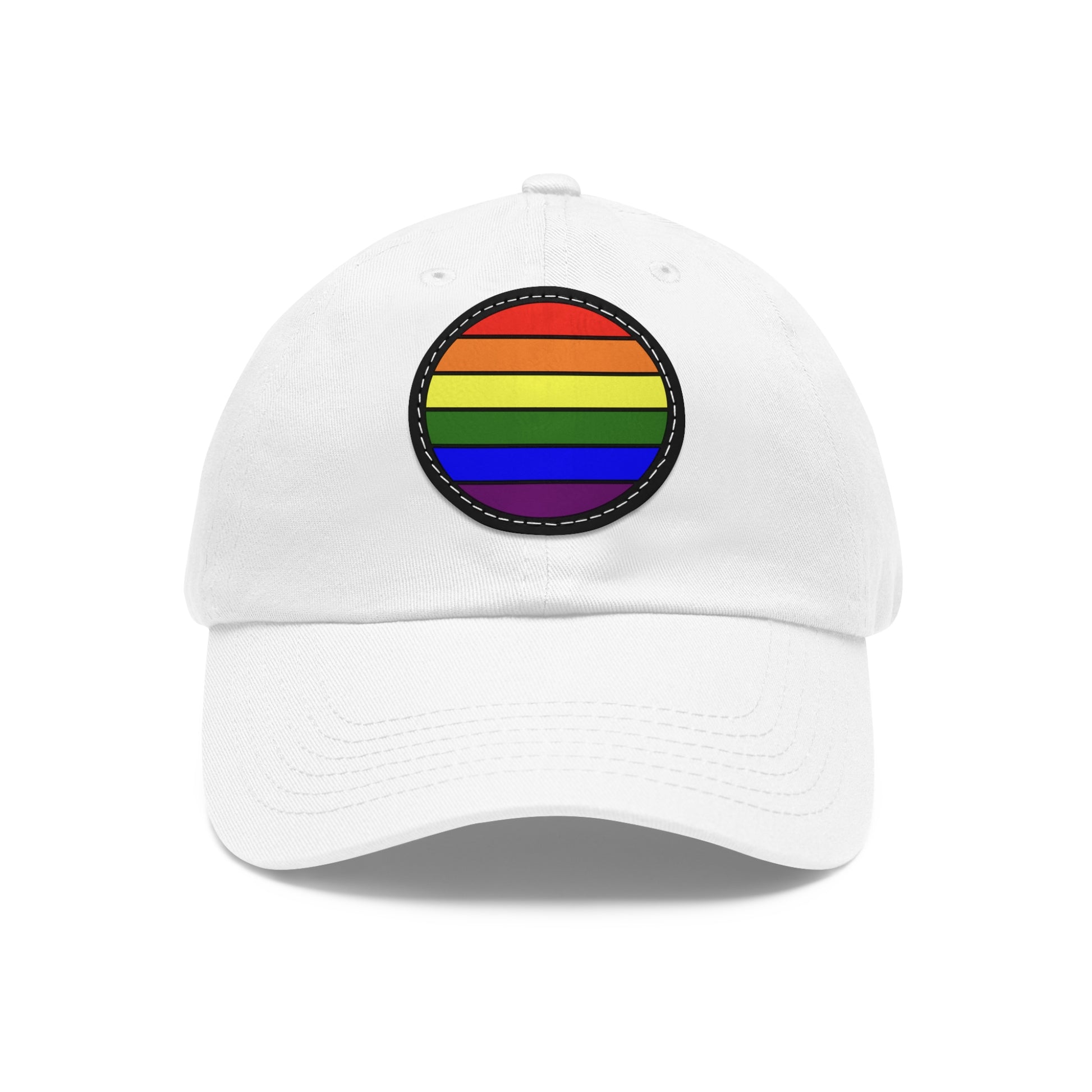 LGBTQ Pride Hat with Round Patch White Black patch One size Pride 687309514200926695_2048