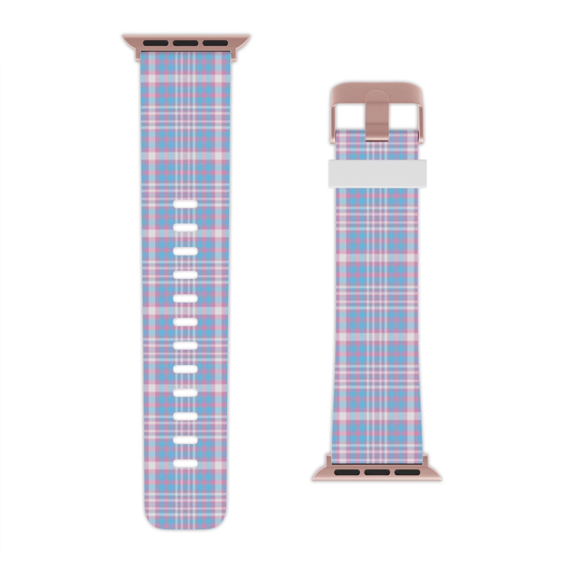 Transgender Trans Pride Watch Band for Apple Watch - Plaid 8'' × 0.75'' 38 - 40 mm Rose Gold Transgender 6877598114742013976_2048