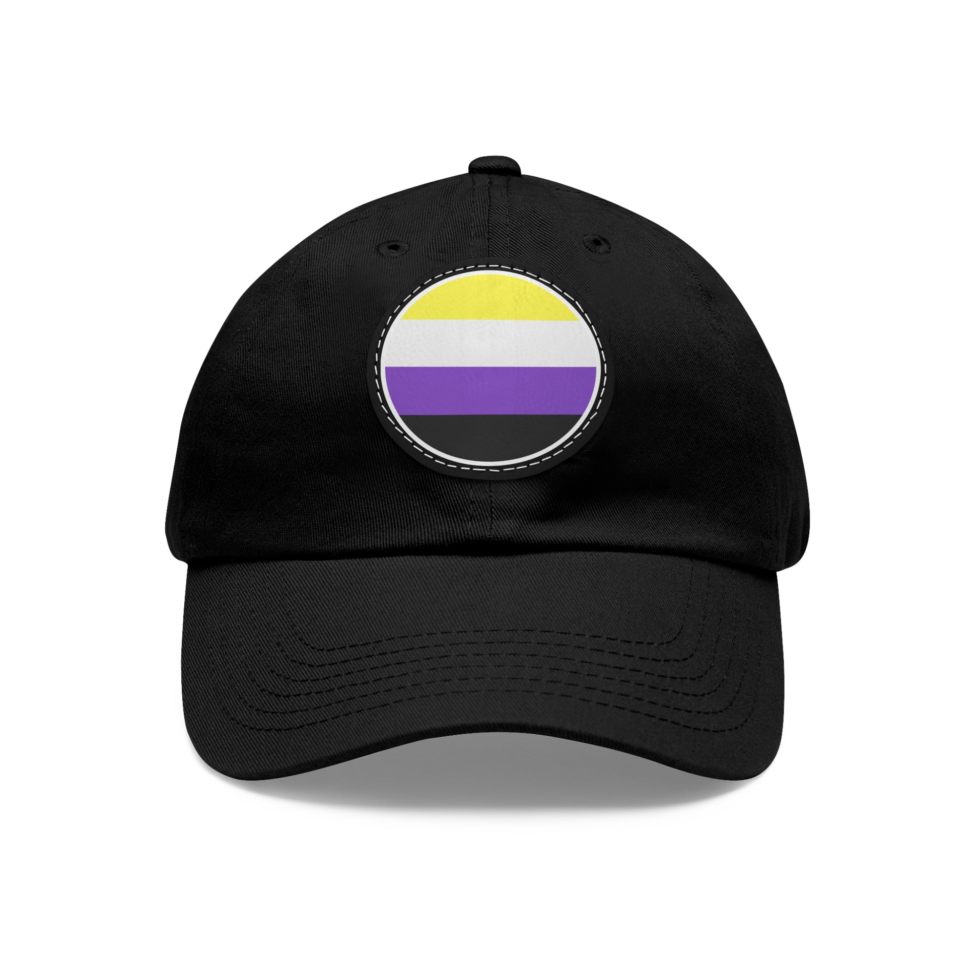 Nonbinary Enby Pride Hat with Round Patch Black Black patch One size Nonbinary 6942117256563494228_2048