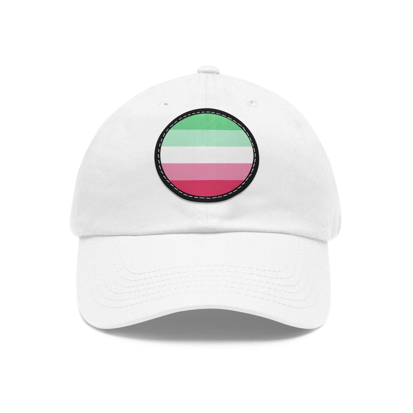 Abrosexual Pride Hat with Round Patch White Black patch One size Abrosexual 695484508945831983_2048