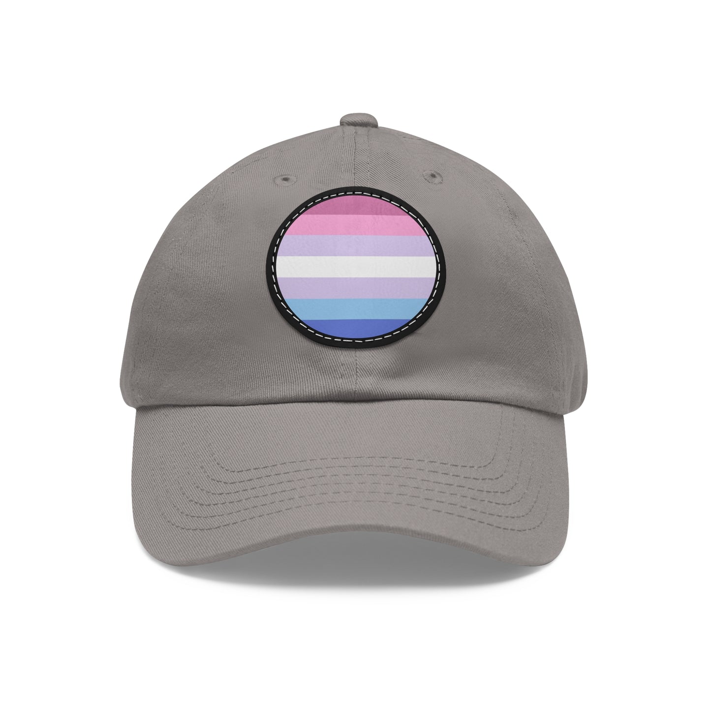 Bigender Pride Hat with Round Patch Grey Black patch One size Bigender 7884958158549608692_2048